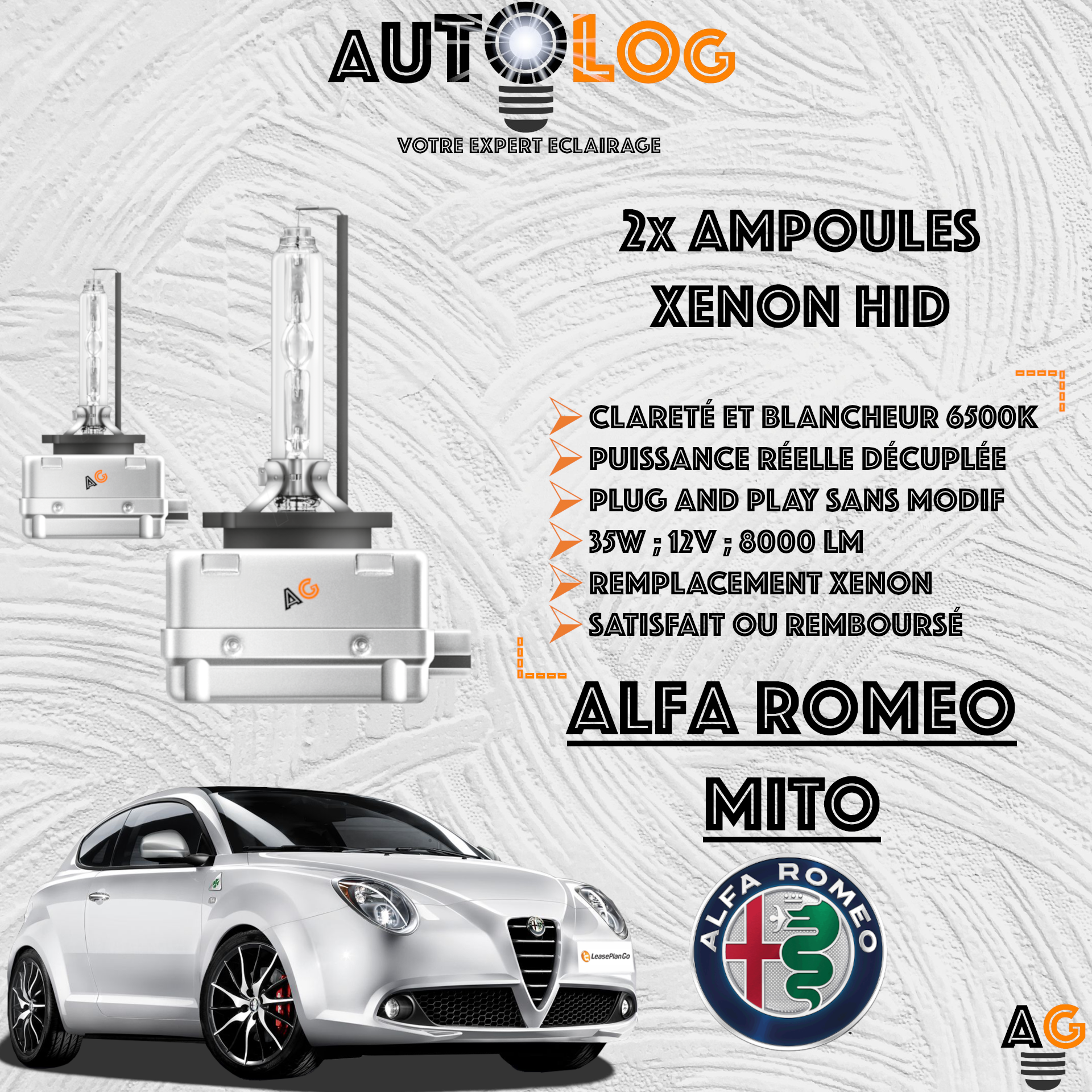 KIT AMPOULE HID XÉNON ALFA ROMEO MITO