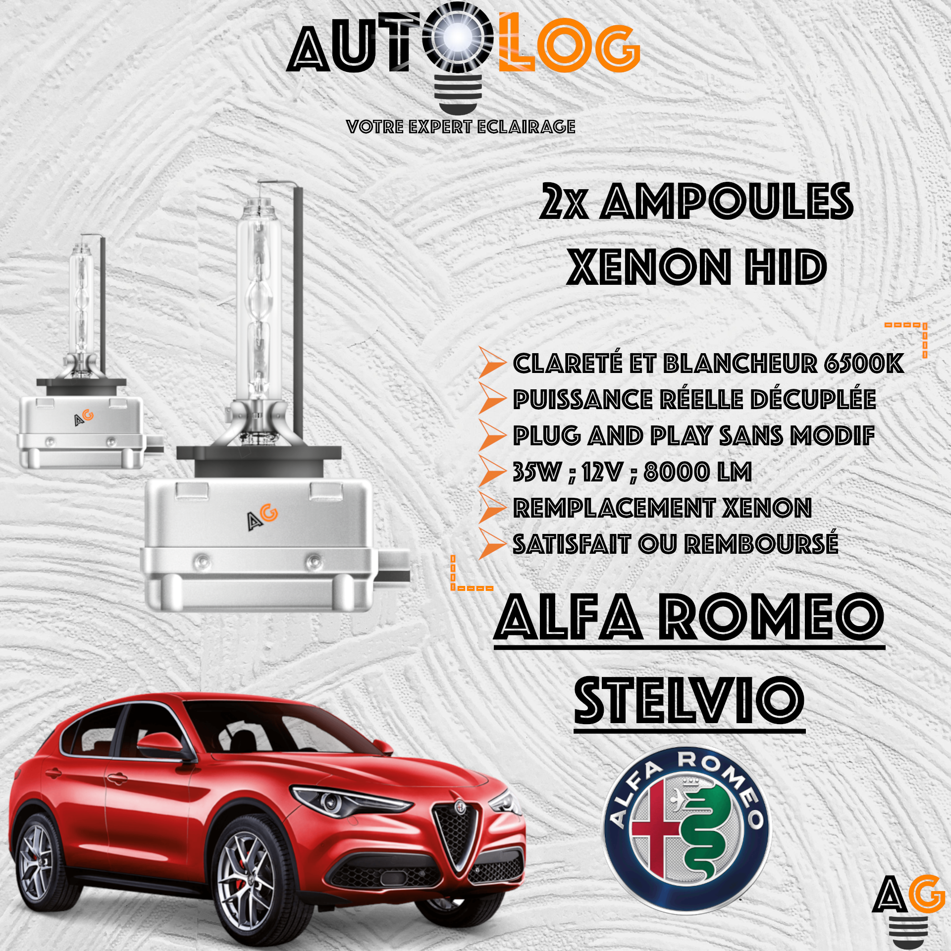 KIT AMPOULE HID XÉNON ALFA ROMEO STELVIO