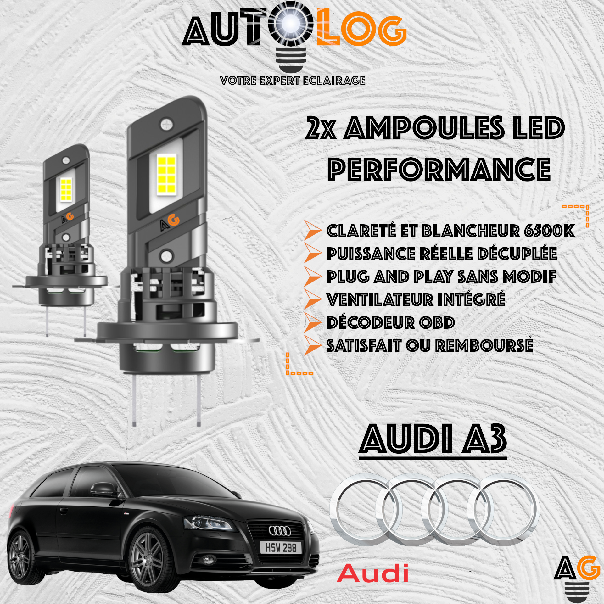 KIT AMPOULE LED AUDI A3
