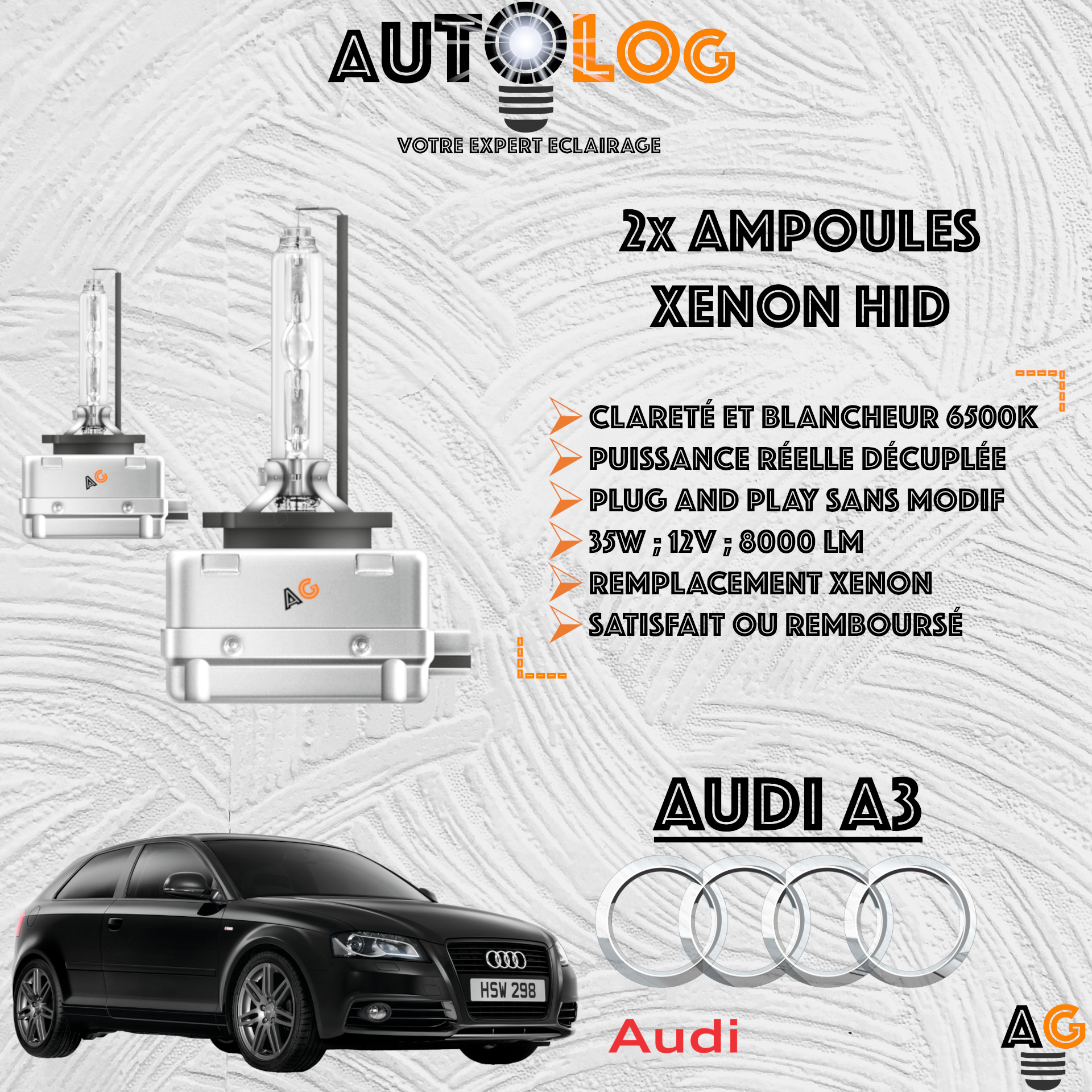 KIT AMPOULE HID XÉNON AUDI A3