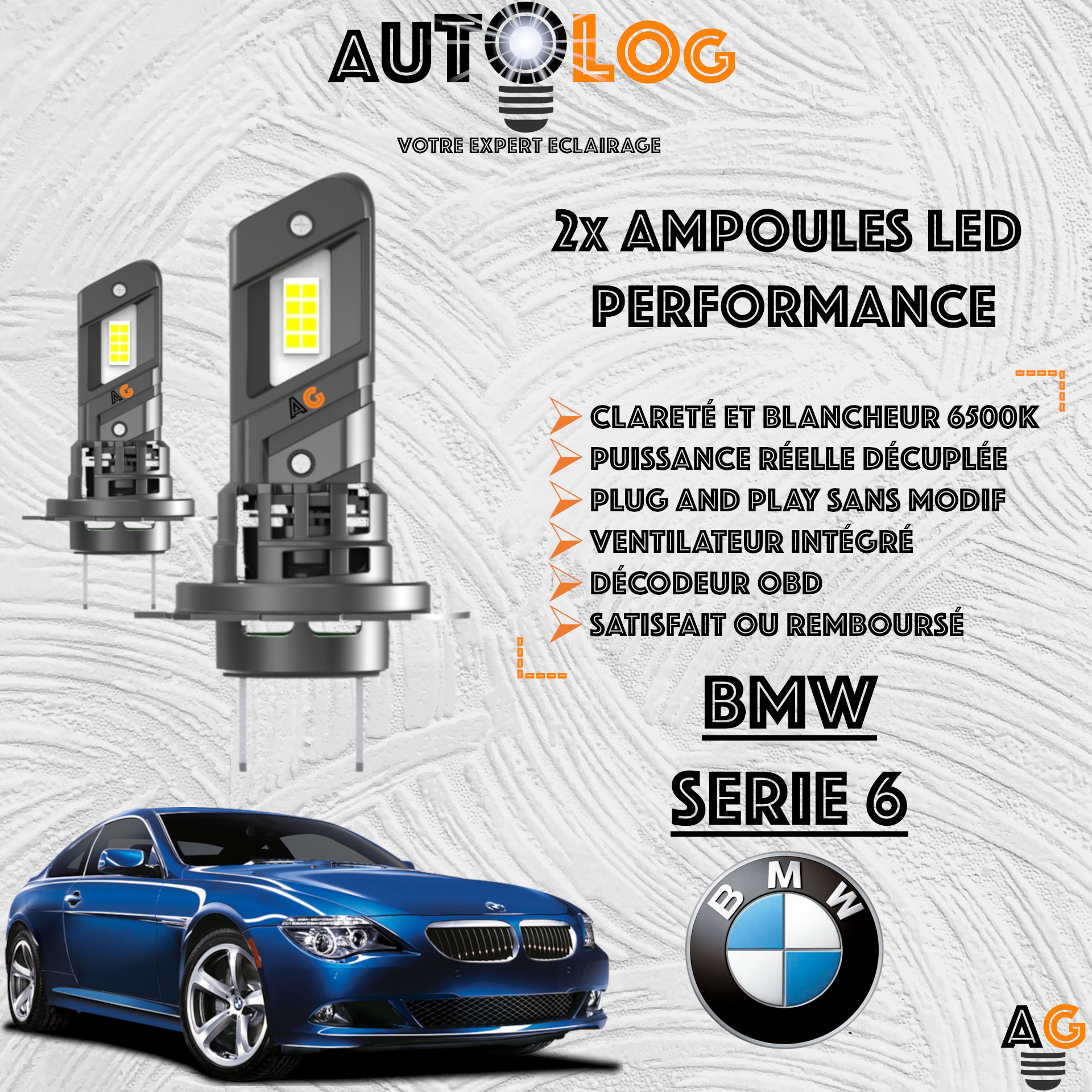 KIT AMPOULE LED BMW SERIE 6 E63
