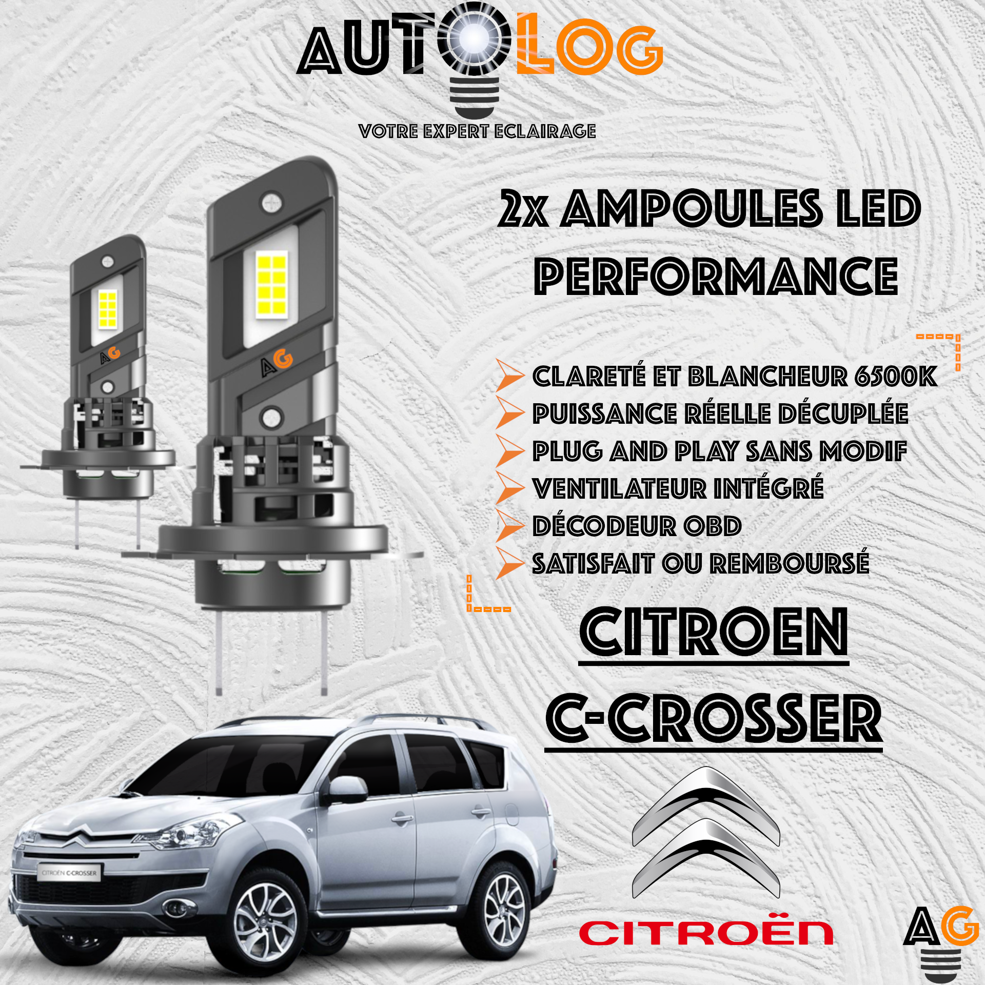 KIT AMPOULE LED CITROEN C-CROSSER