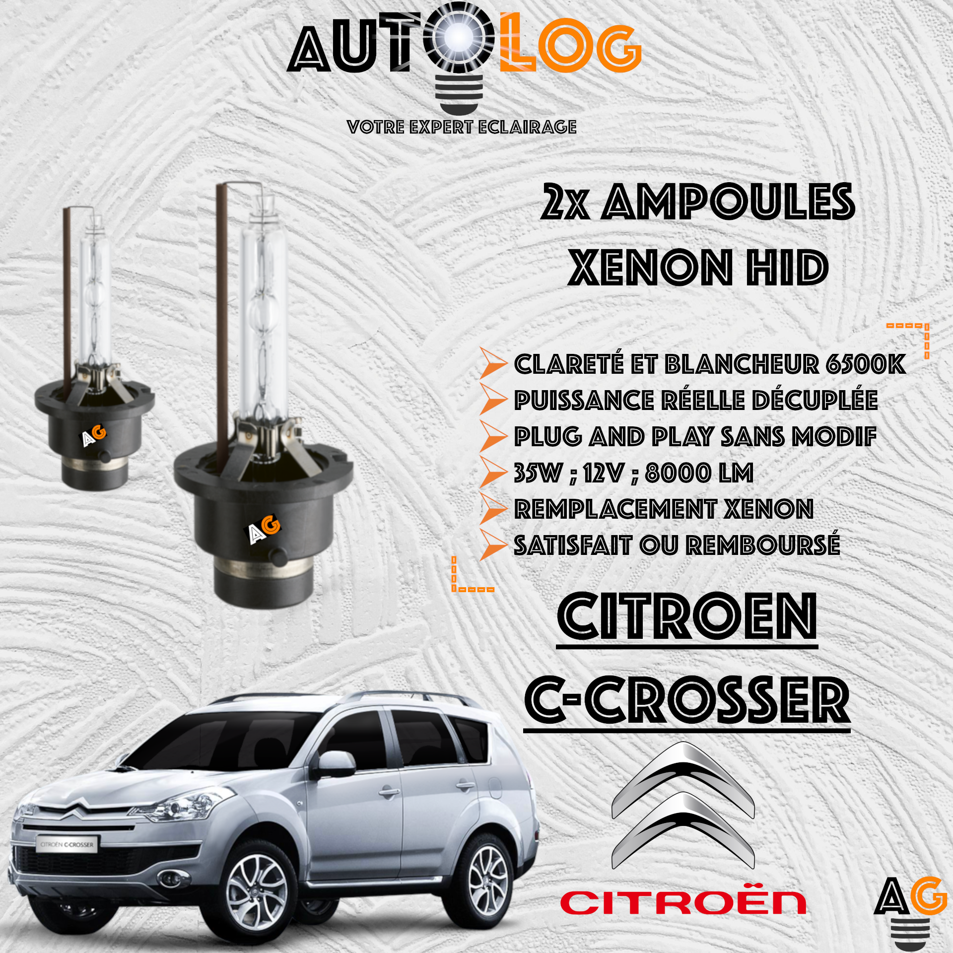 KIT AMPOULE HID XÉNON CITROEN C-CROSSER