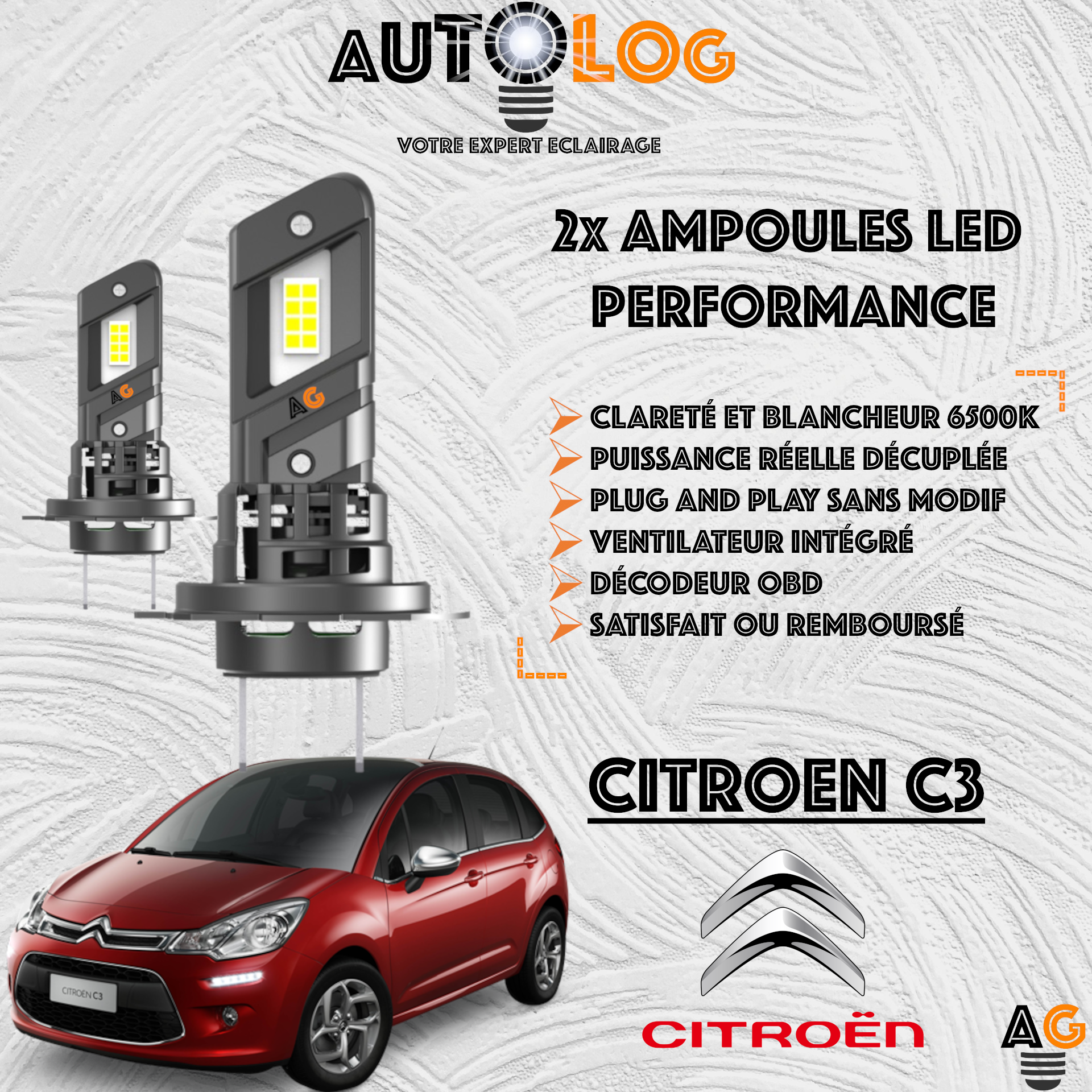 KIT AMPOULE LED CITROEN C3