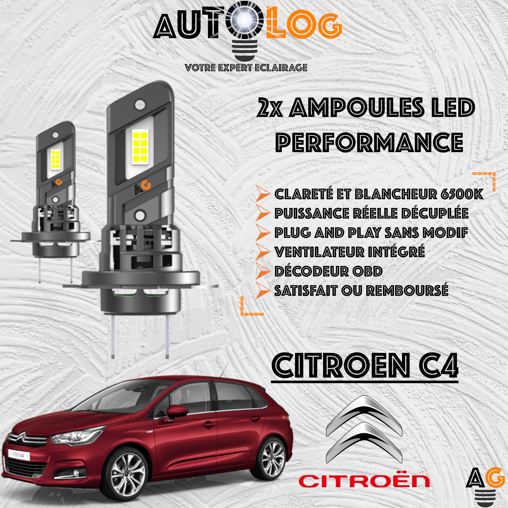 KIT AMPOULE LED CITROEN C4