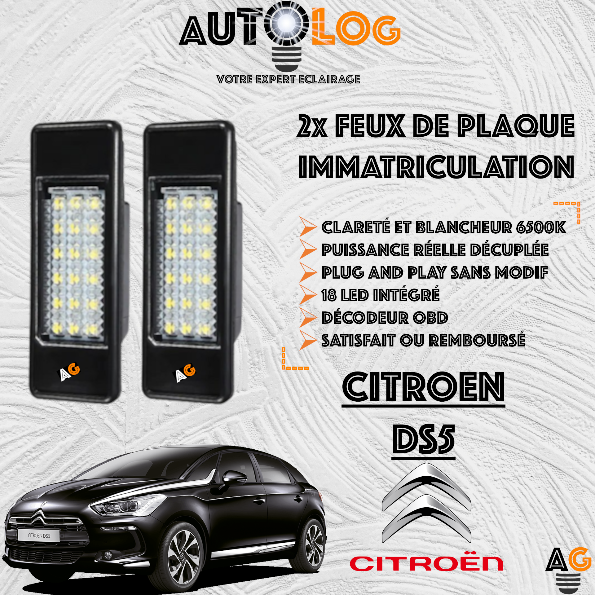 Feux Plaque d'immatriculation LED CITROËN DS5