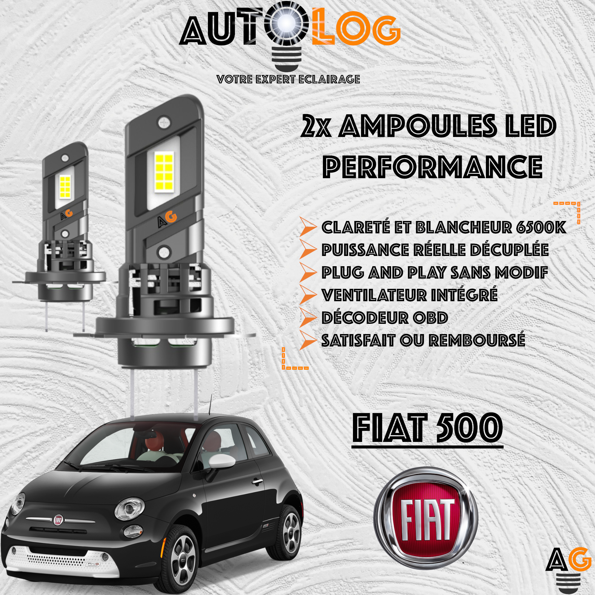 KIT AMPOULE LED FIAT 500