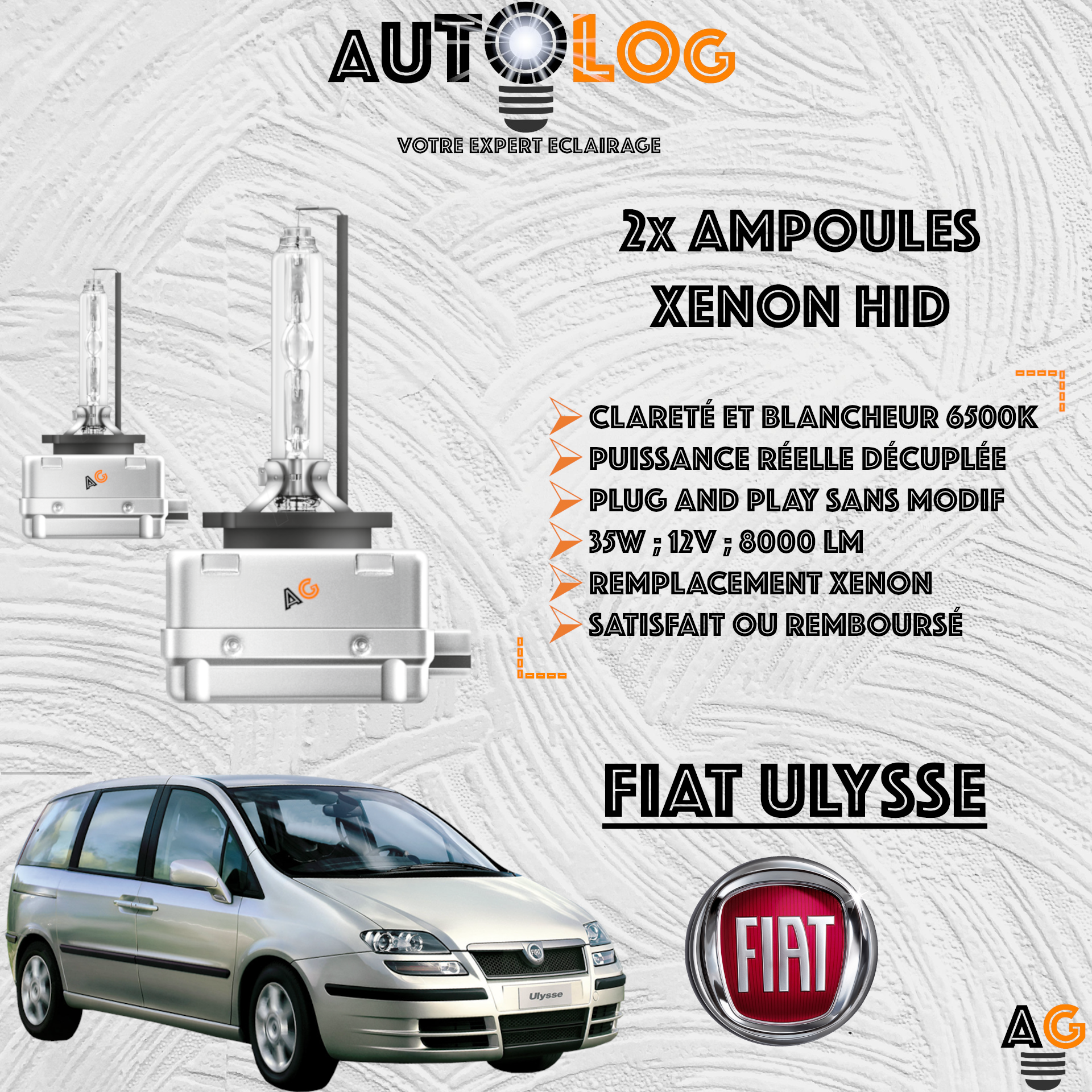 KIT AMPOULE HID XÉNON FIAT ULYSSE