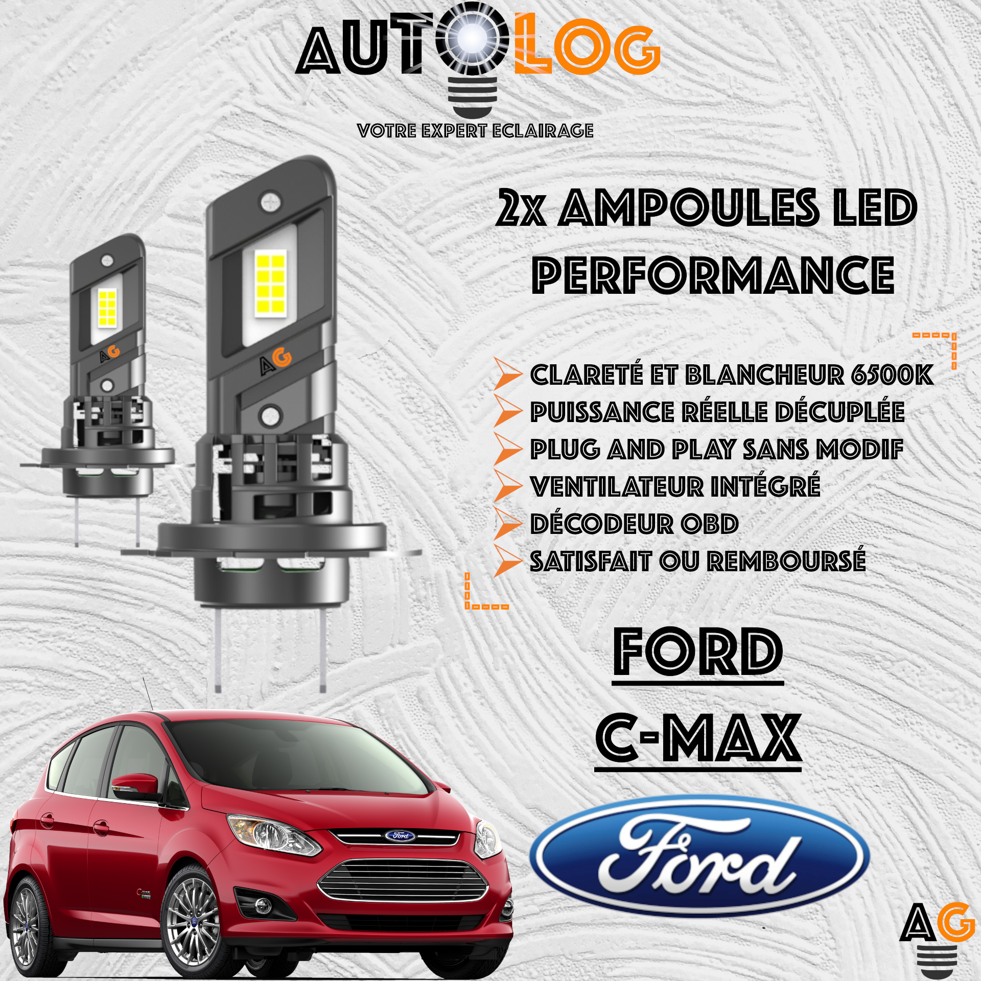 KIT AMPOULE LED FORD C-MAX