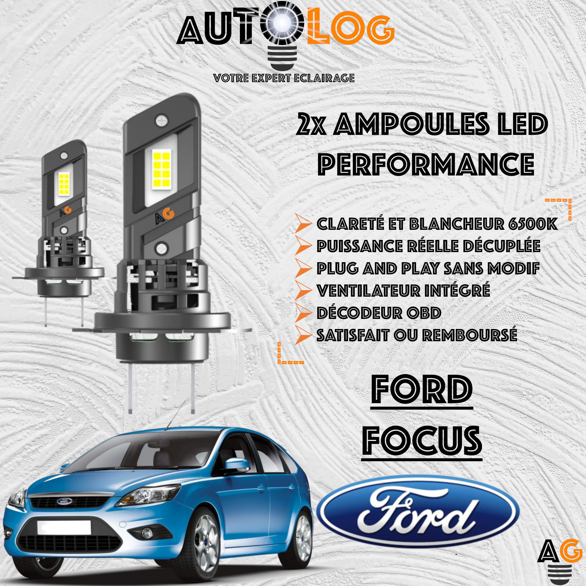 KIT AMPOULE LED FORD FOCUS