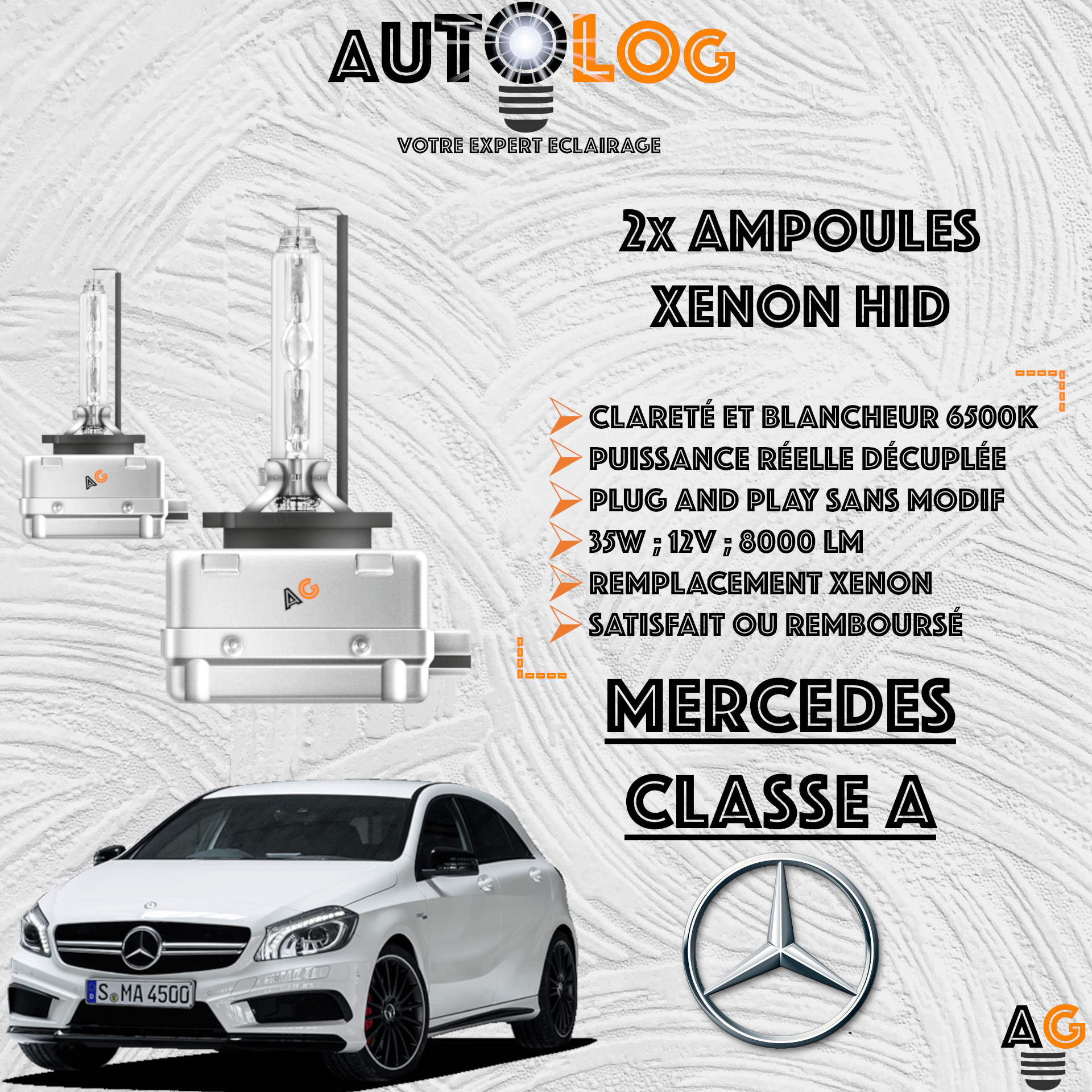 KIT AMPOULE HID XÉNON MERCEDES CLASSE A