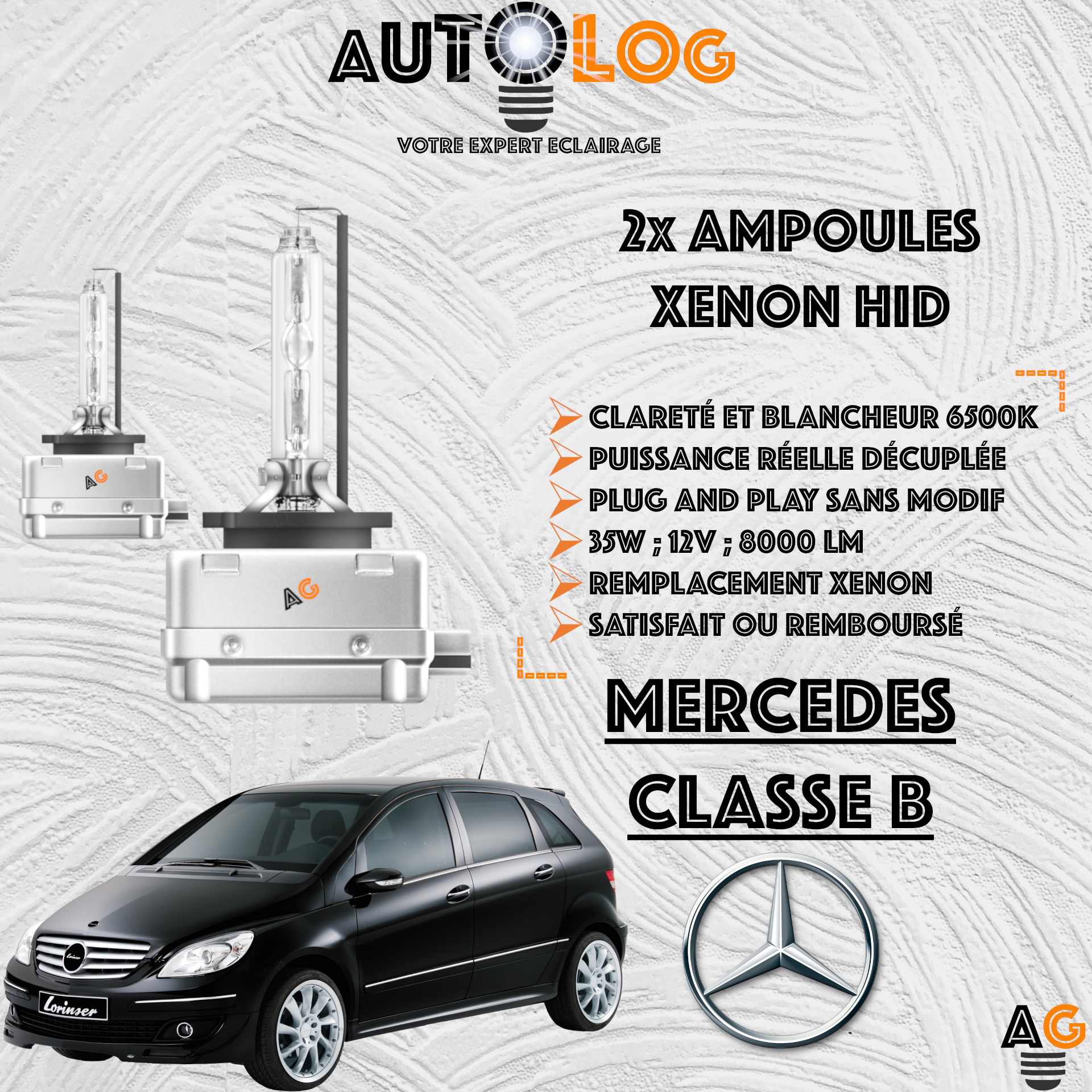 KIT AMPOULE HID XÉNON MERCEDES CLASSE B