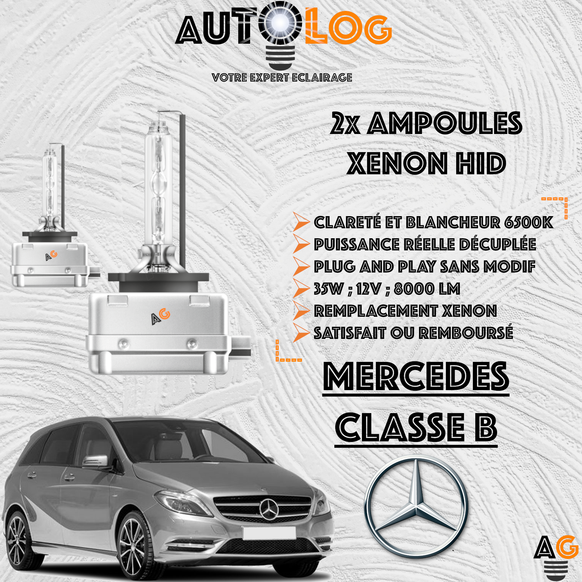 KIT AMPOULE HID XÉNON MERCEDES CLASSE B