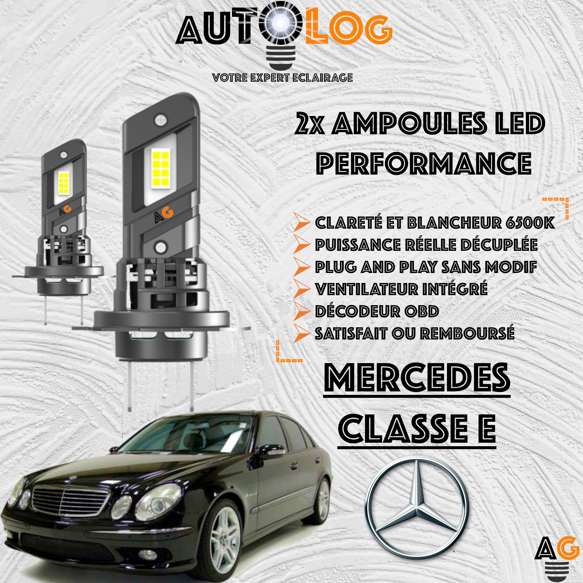 KIT AMPOULE LED MERCEDES CLASSE E