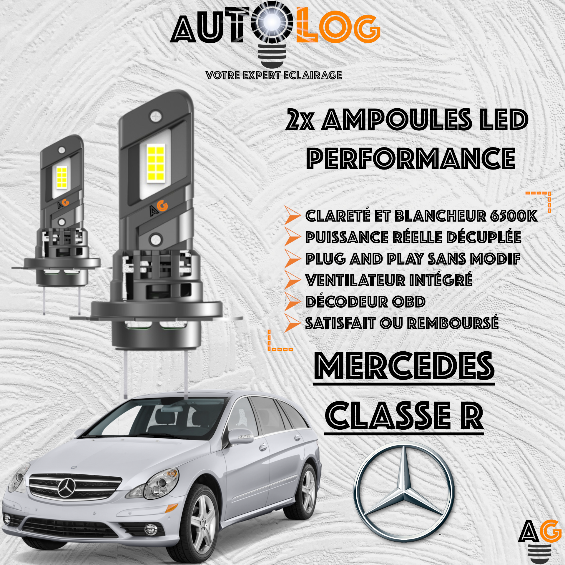 KIT AMPOULE LED MERCEDES CLASSE R
