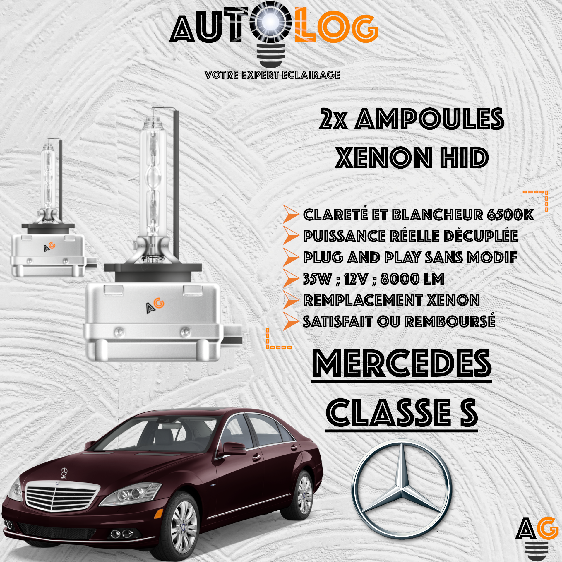 KIT AMPOULE HID XÉNON MERCEDES CLASSE S