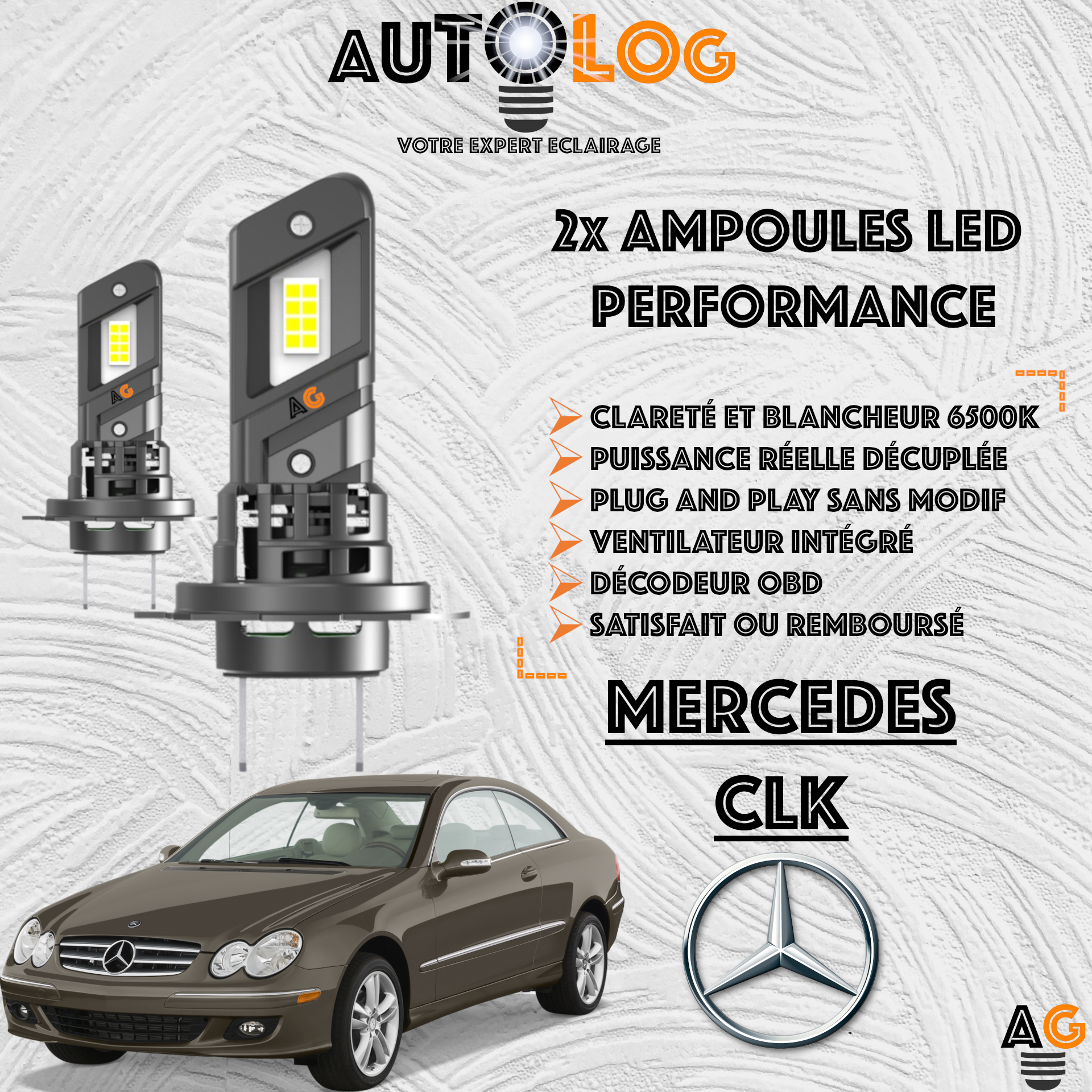 KIT AMPOULE LED MERCEDES CLK