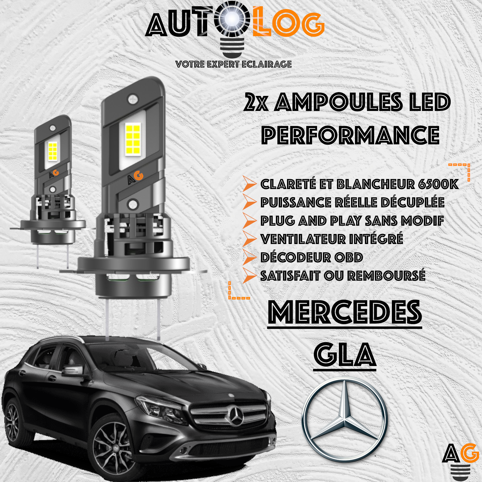 KIT AMPOULE LED MERCEDES GLA