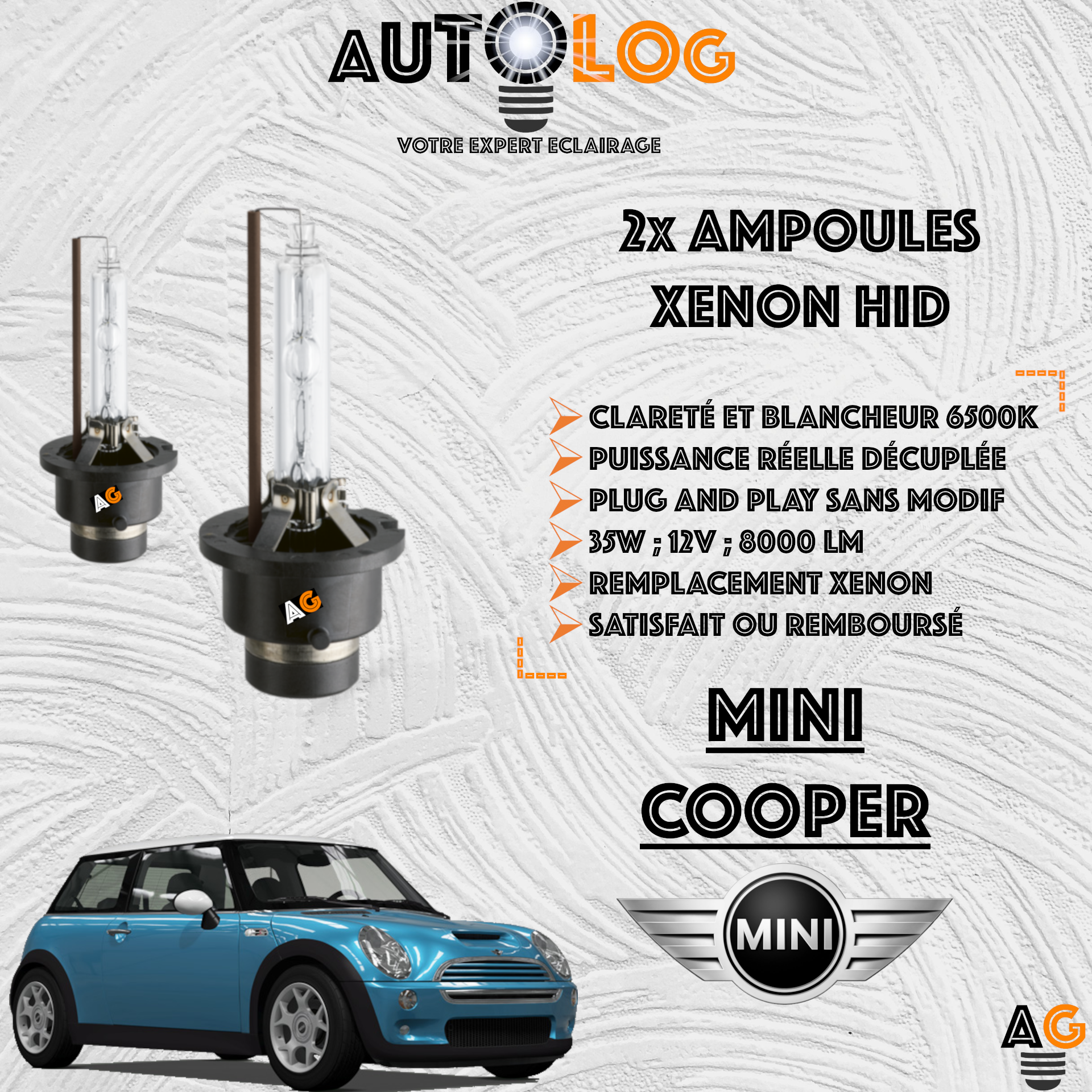 KIT AMPOULE HID XÉNON MINI COOPER