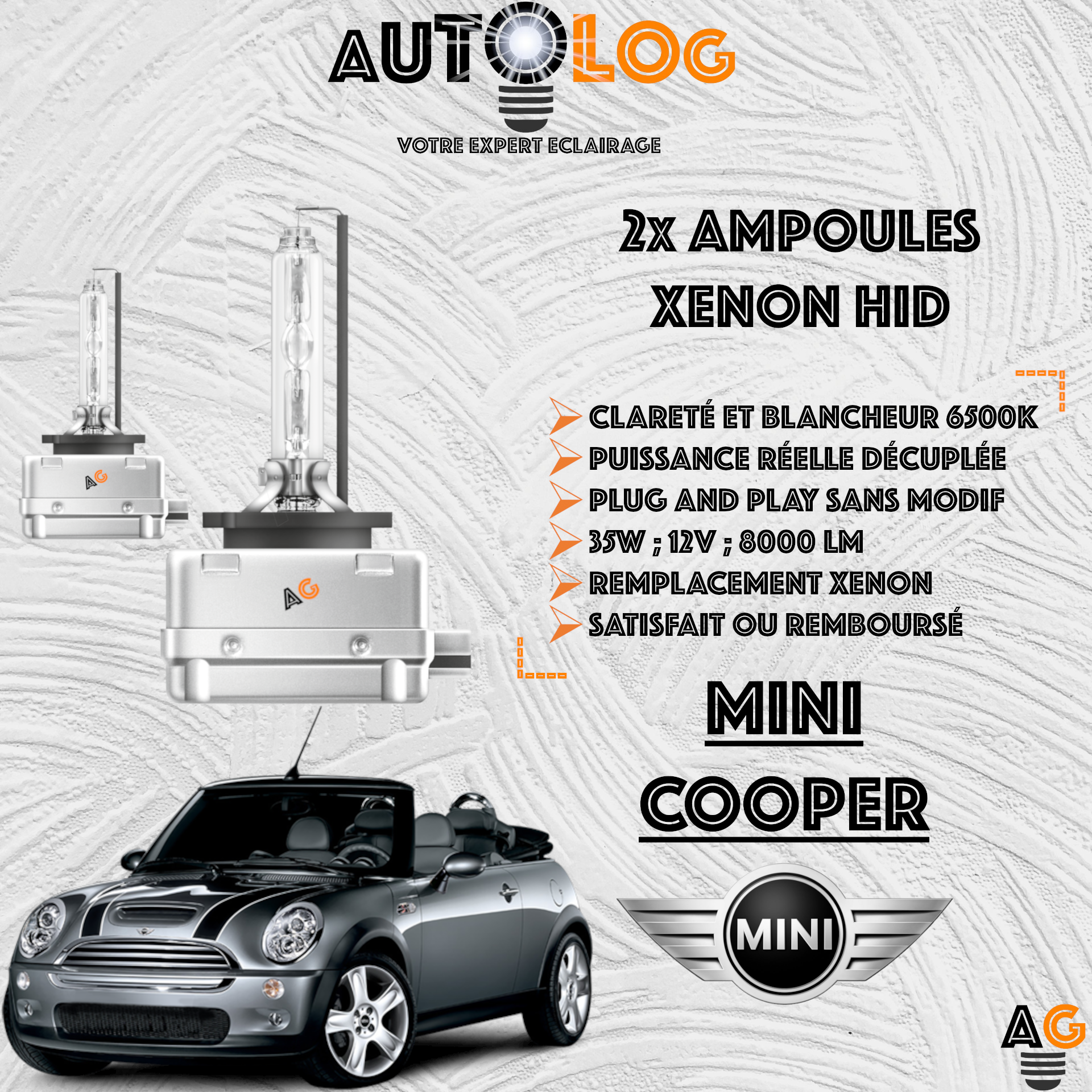 KIT AMPOULE HID XÉNON MINI COOPER