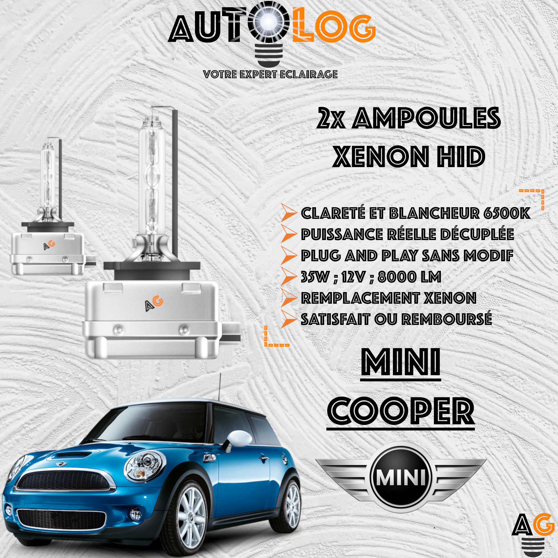 KIT AMPOULE HID XÉNON MINI COOPER