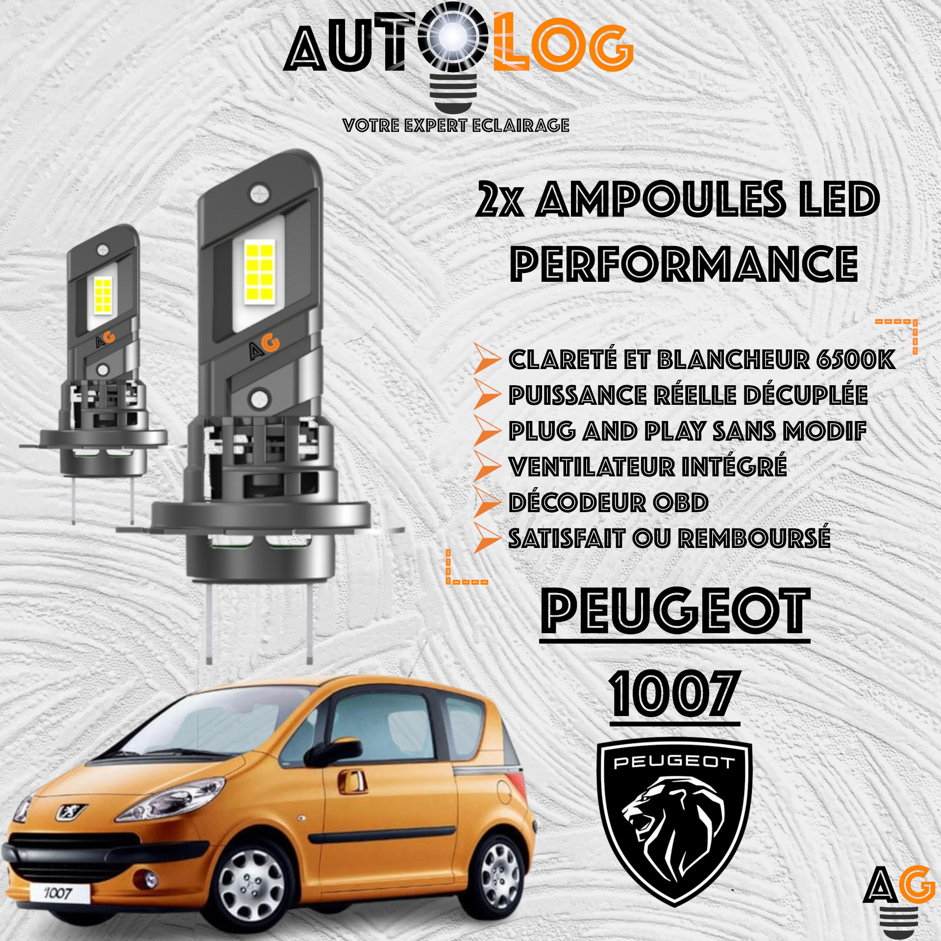 KIT AMPOULE LED PEUGEOT 1007