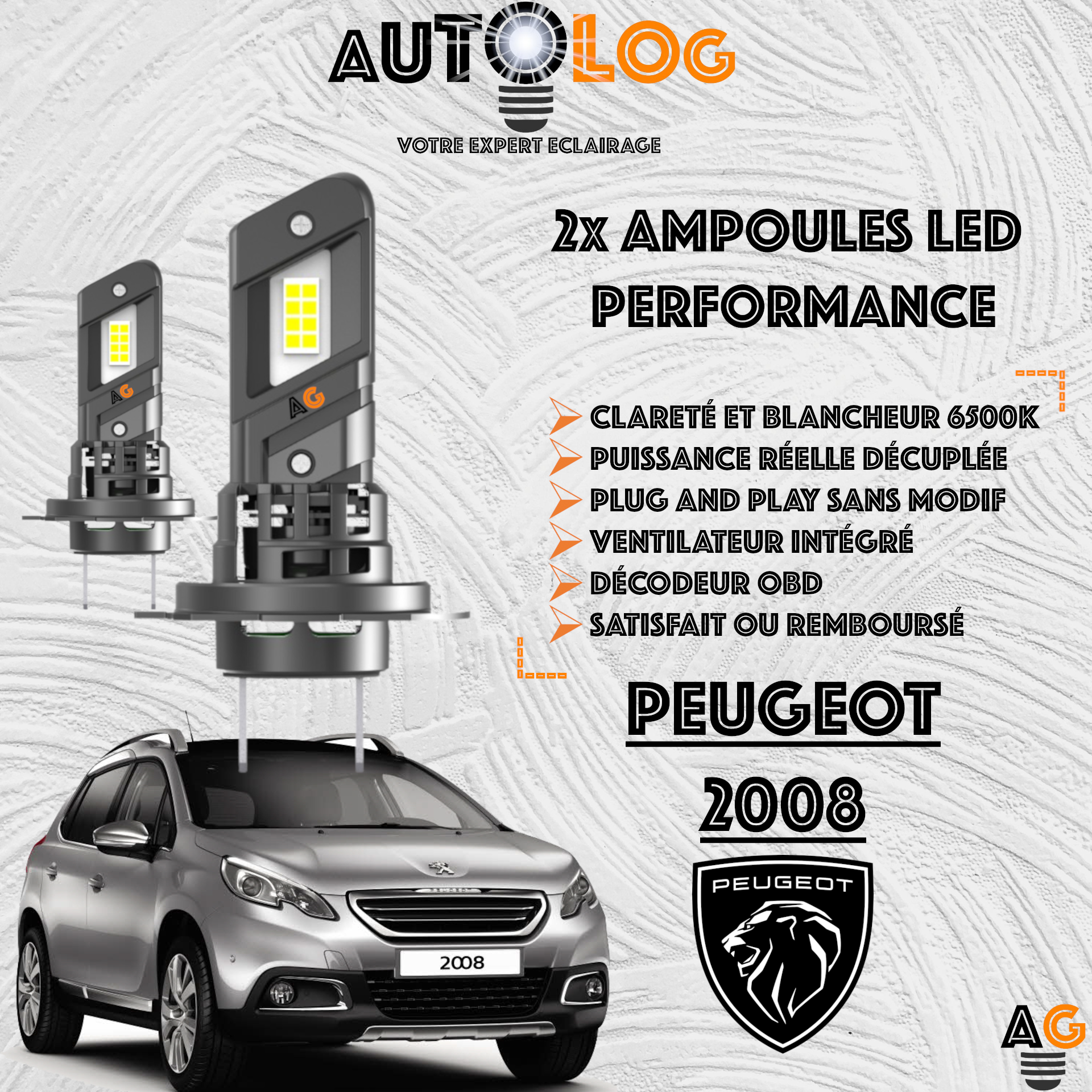 KIT AMPOULE LED PEUGEOT 2008