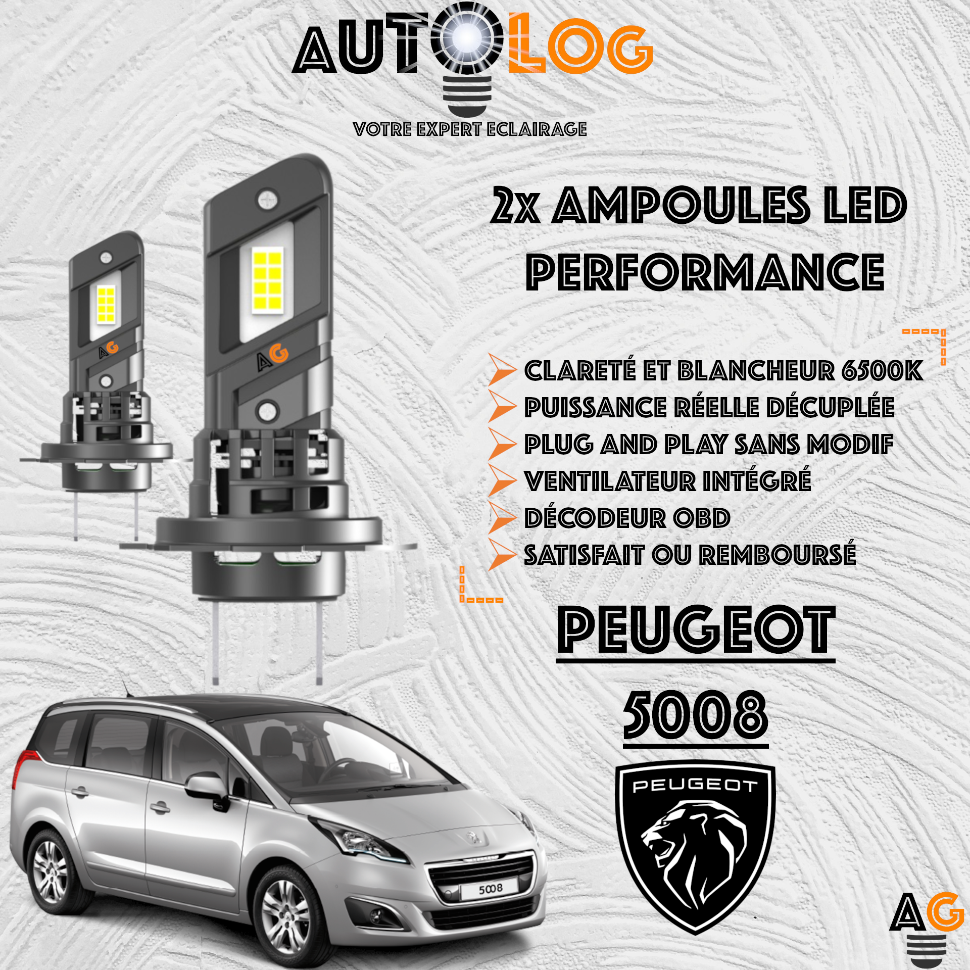 KIT AMPOULE LED PEUGEOT 5008