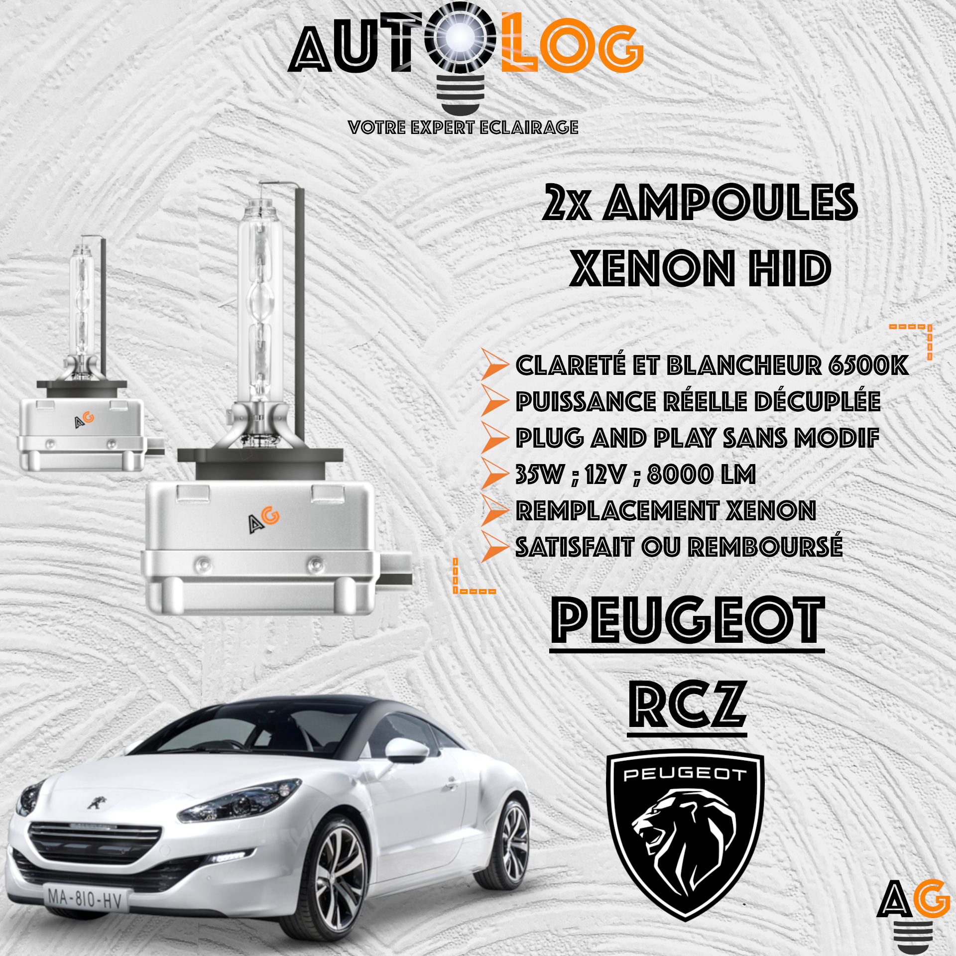 KIT AMPOULE HID XÉNON PEUGEOT RCZ