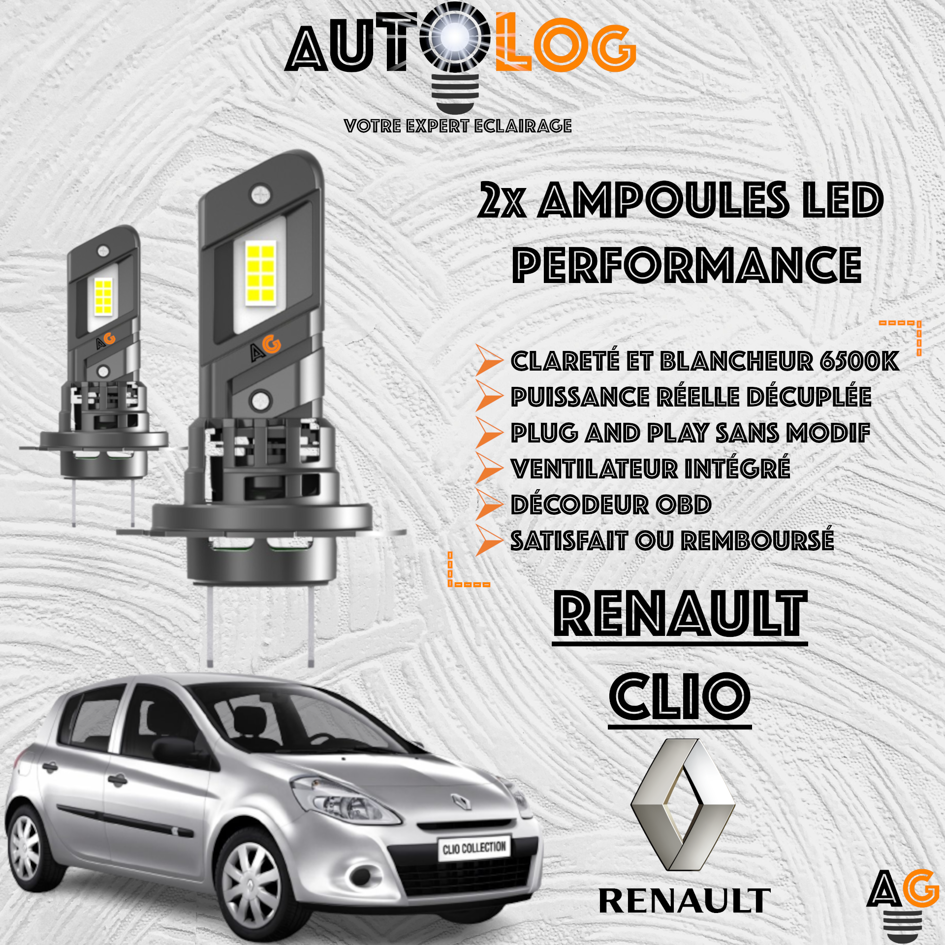 KIT AMPOULE LED RENAULT CLIO III