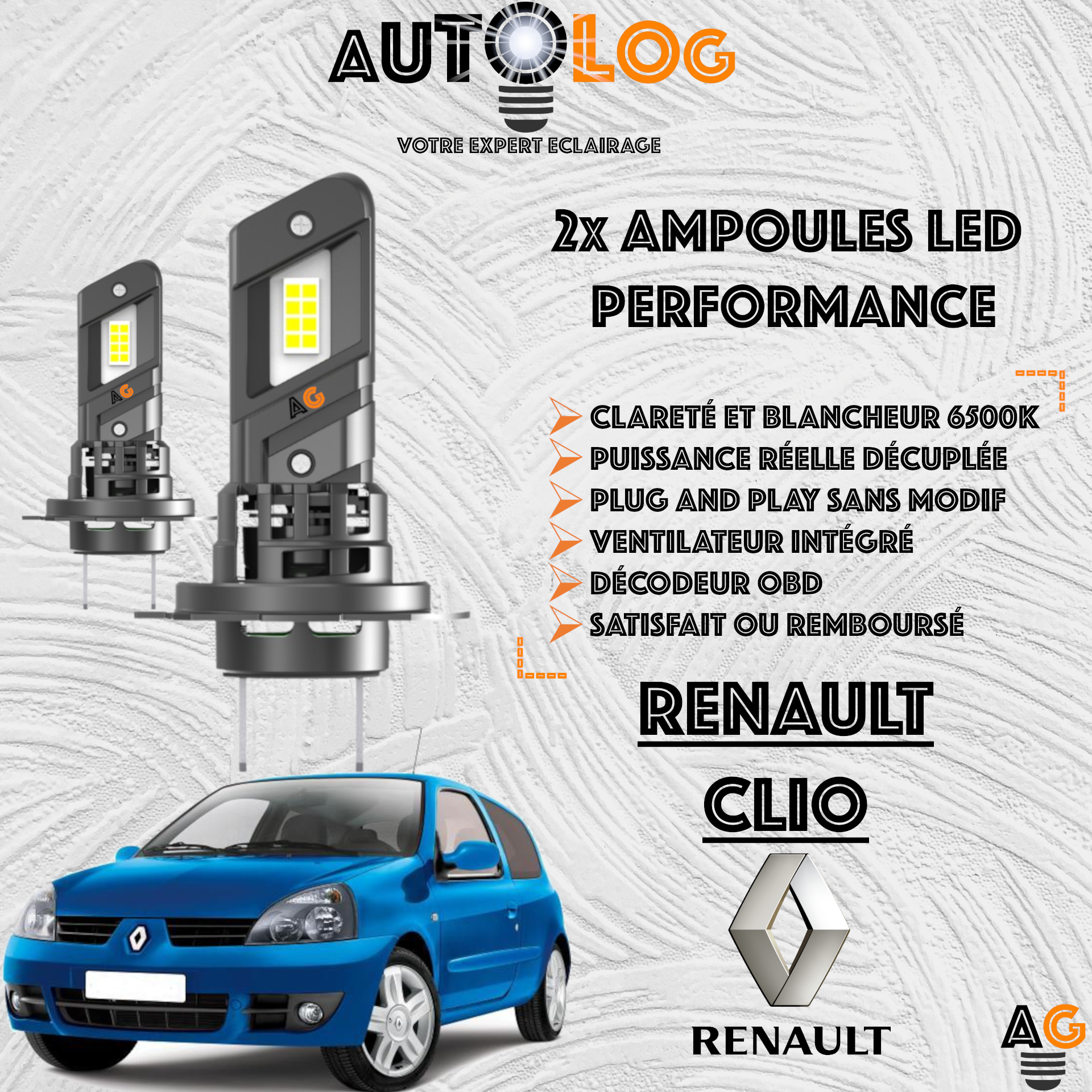 KIT AMPOULE LED RENAULT CLIO II