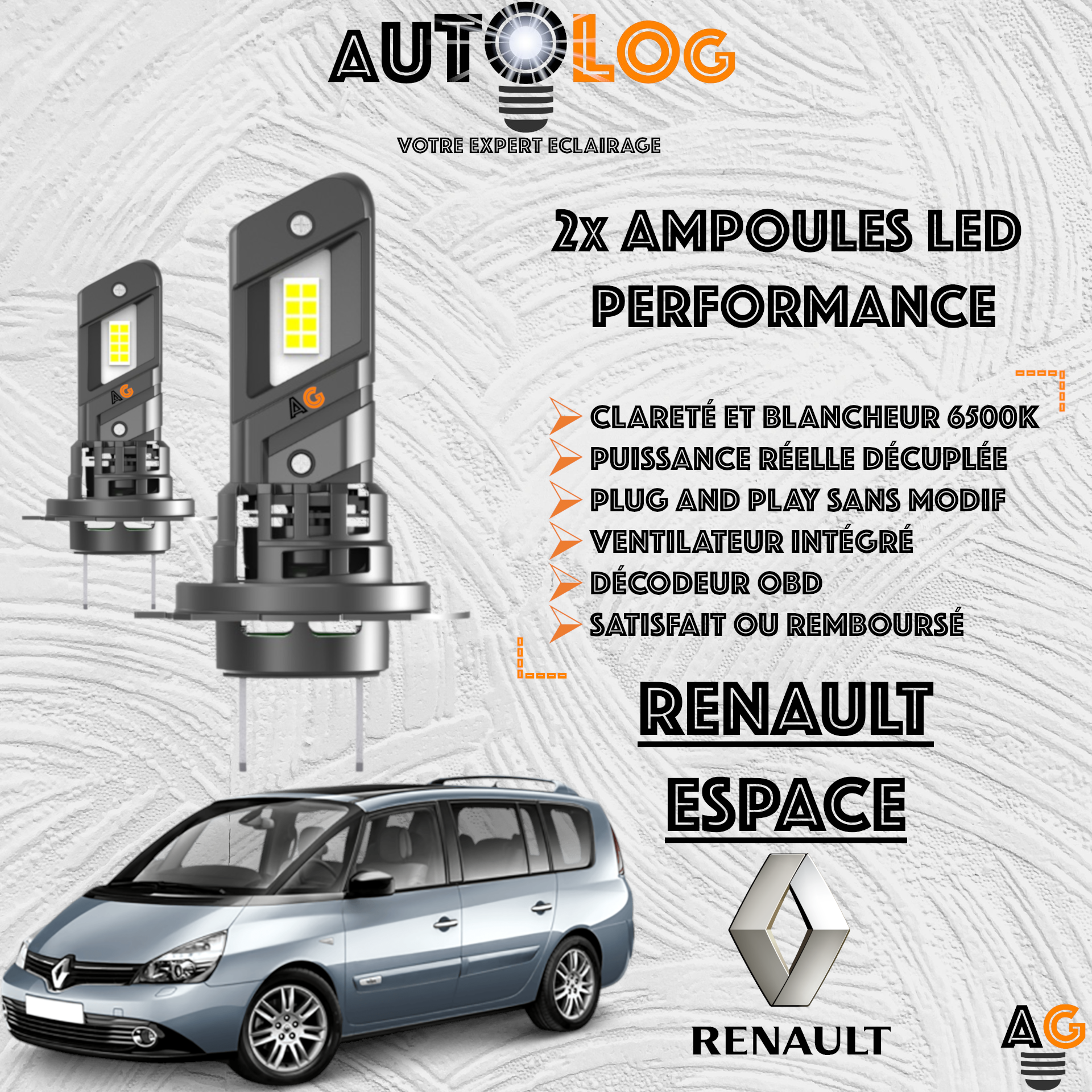 KIT AMPOULE LED RENAULT ESPACE IV
