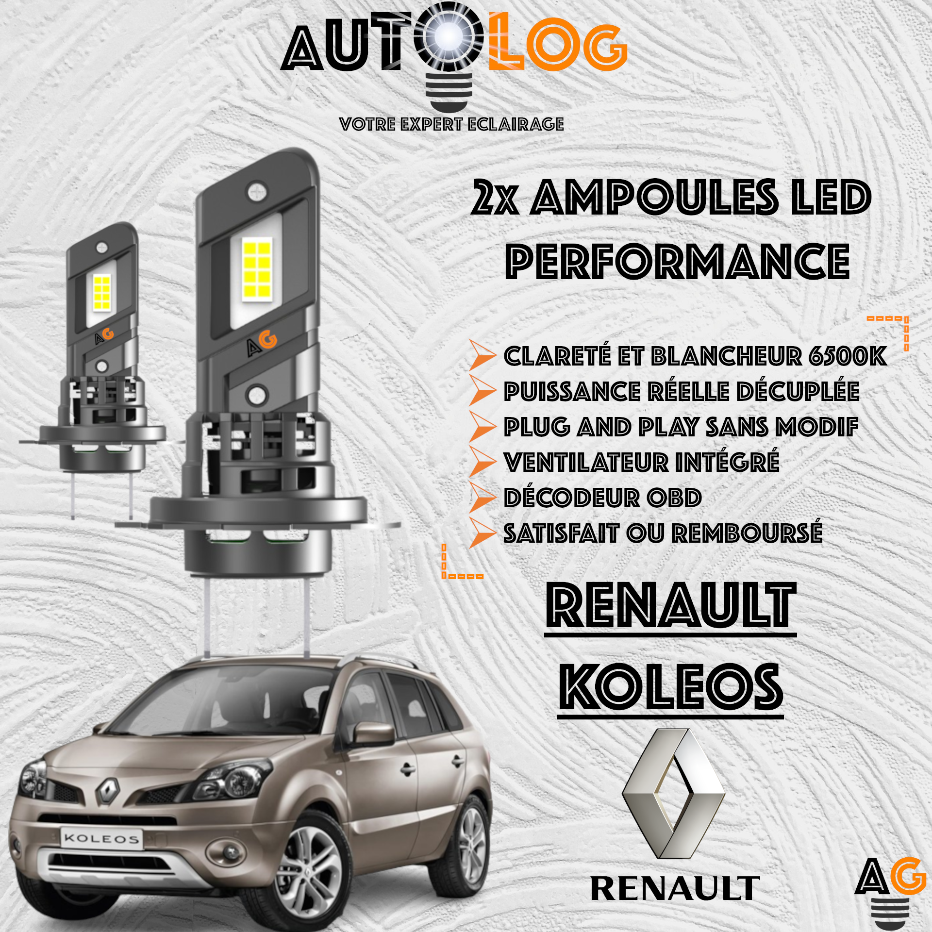 KIT AMPOULE LED RENAULT KOLEOS