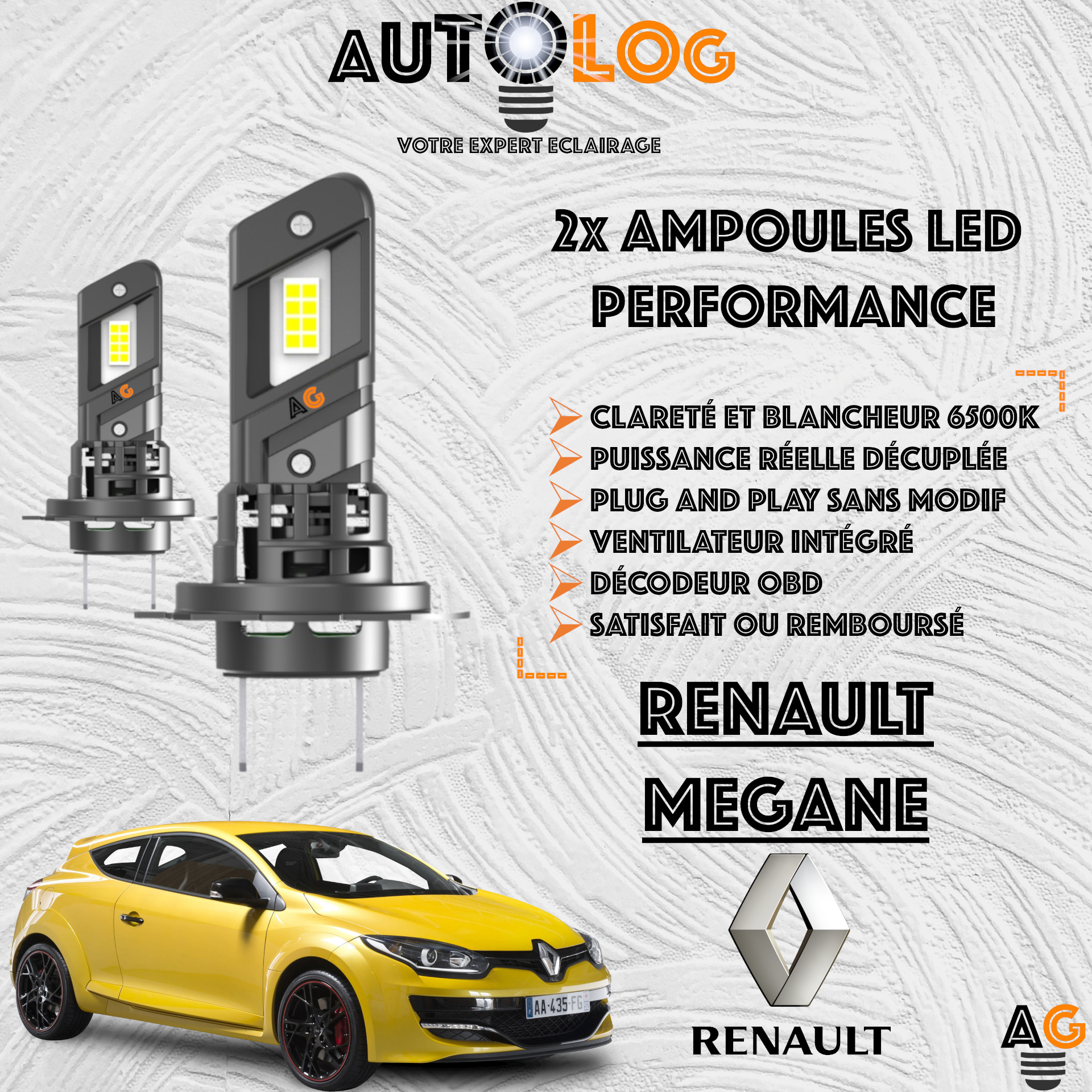 KIT AMPOULE LED RENAULT MEGANE III