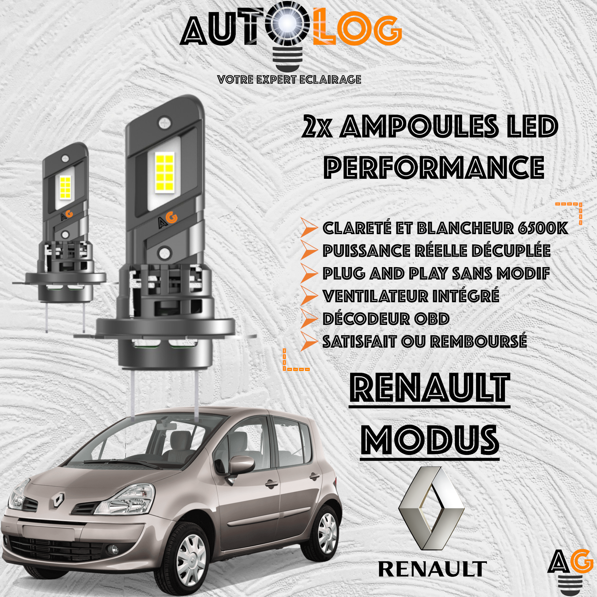 KIT AMPOULE LED RENAULT MODUS