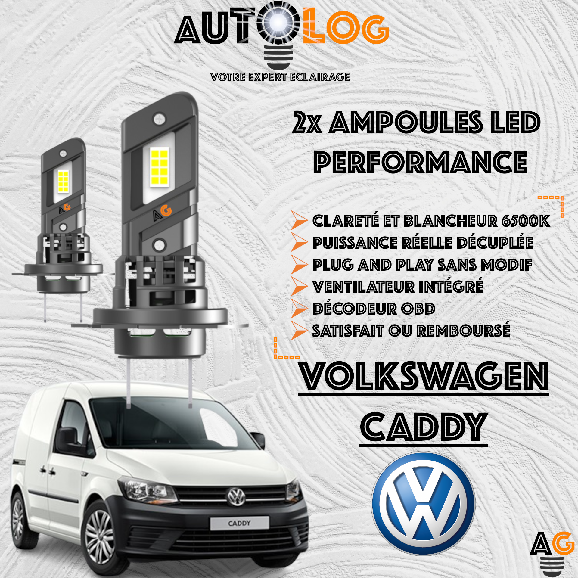 KIT AMPOULE LED VOLKSWAGEN CADDY