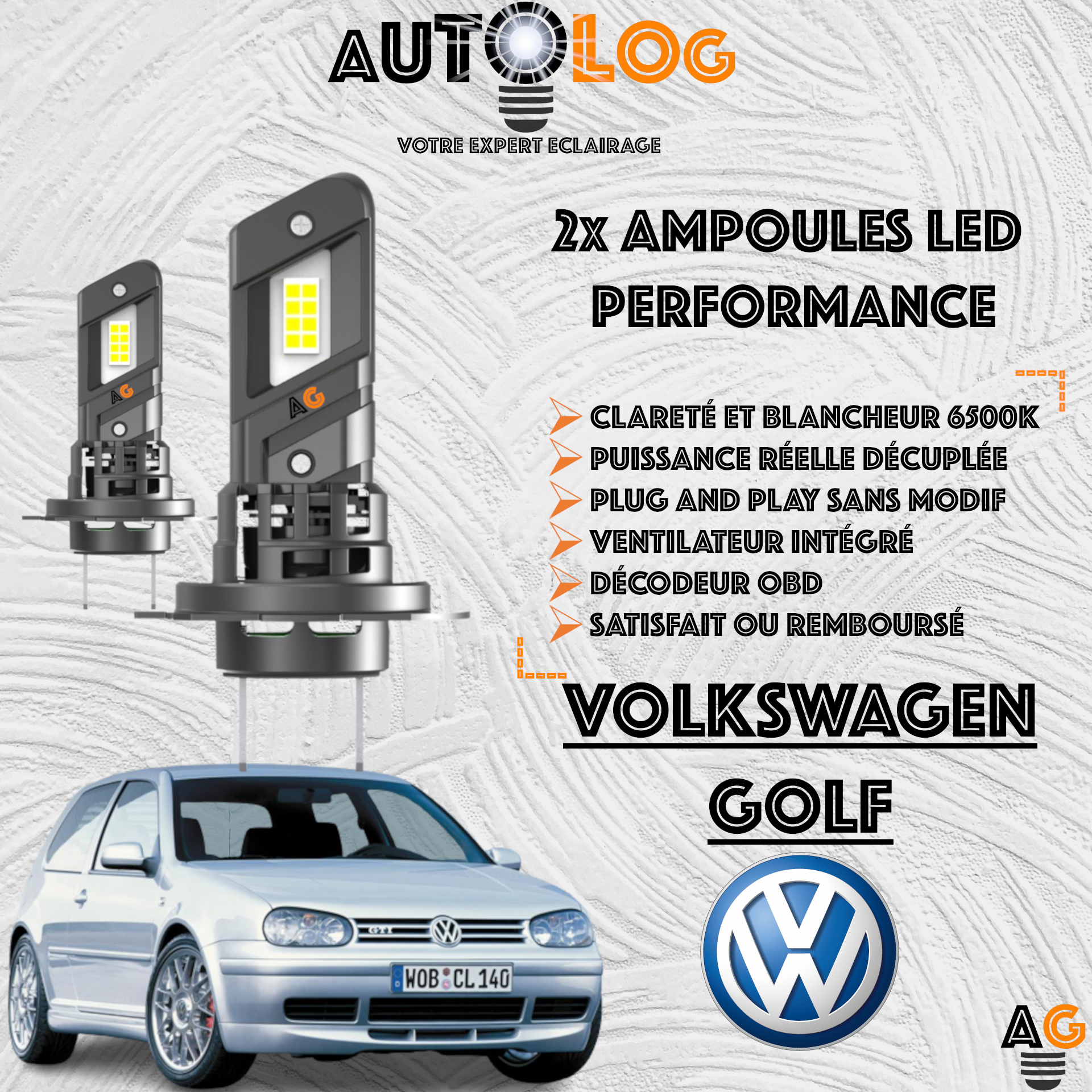 KIT AMPOULE LED VOLKSWAGEN GOLF IV