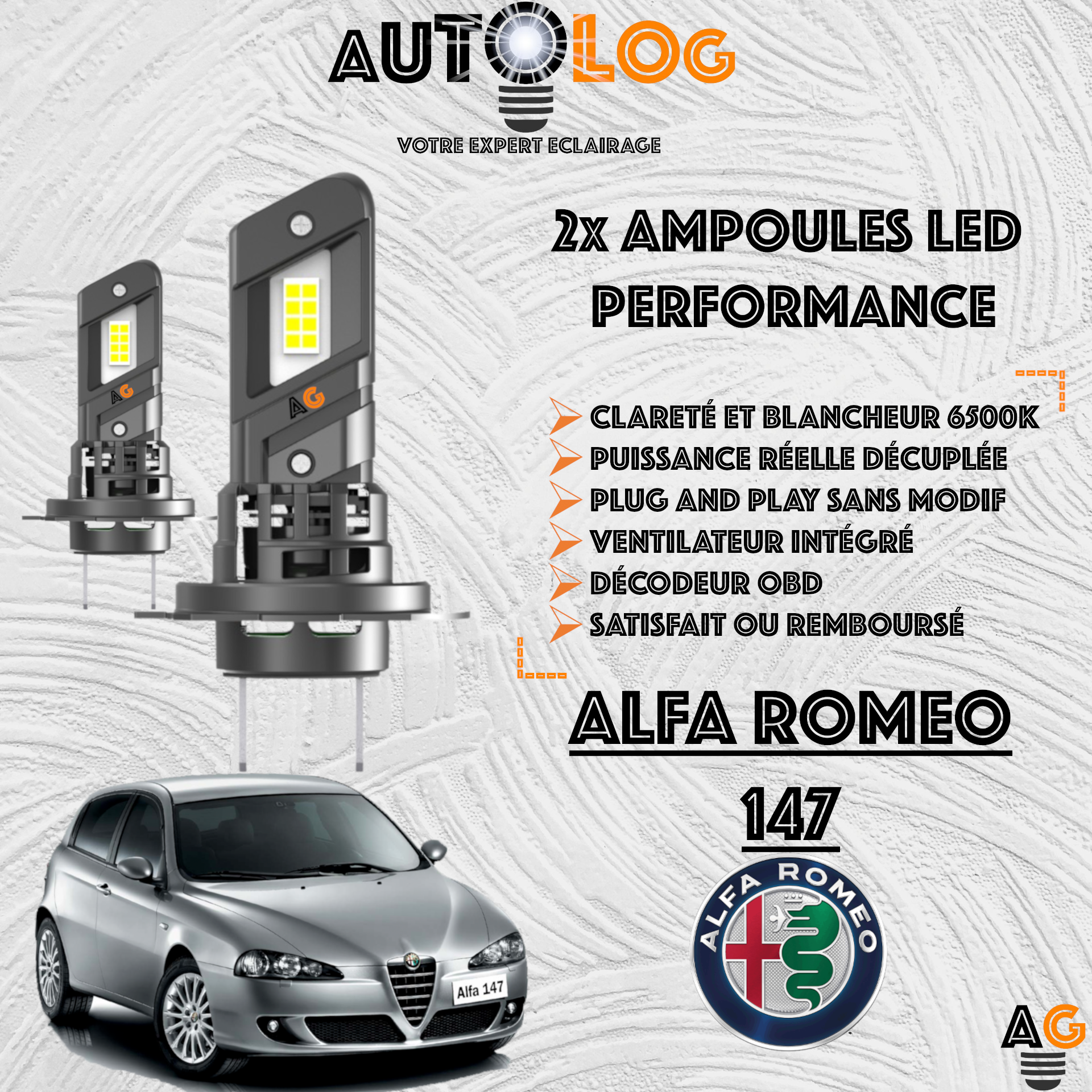 KIT AMPOULE LED ALFA ROMEO 147