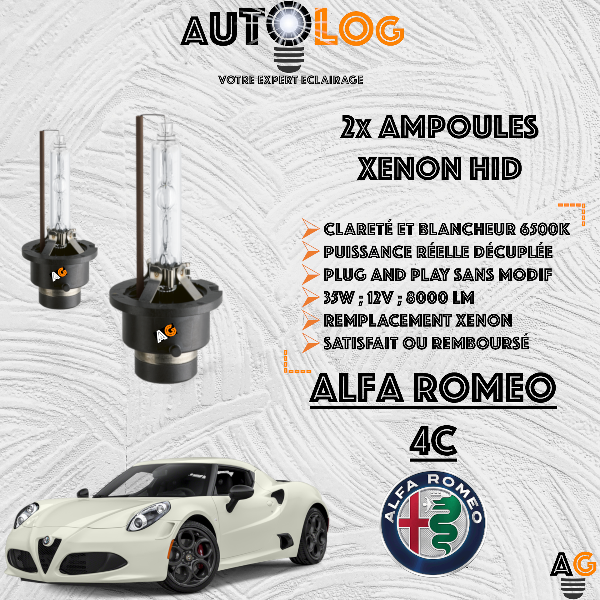 KIT AMPOULE HID XÉNON ALFA ROMEO 4C