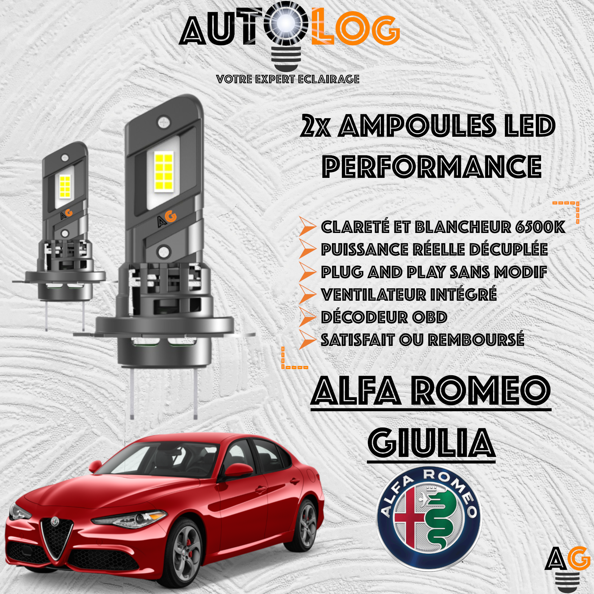 KIT AMPOULE LED ALFA ROMEO GIULIA