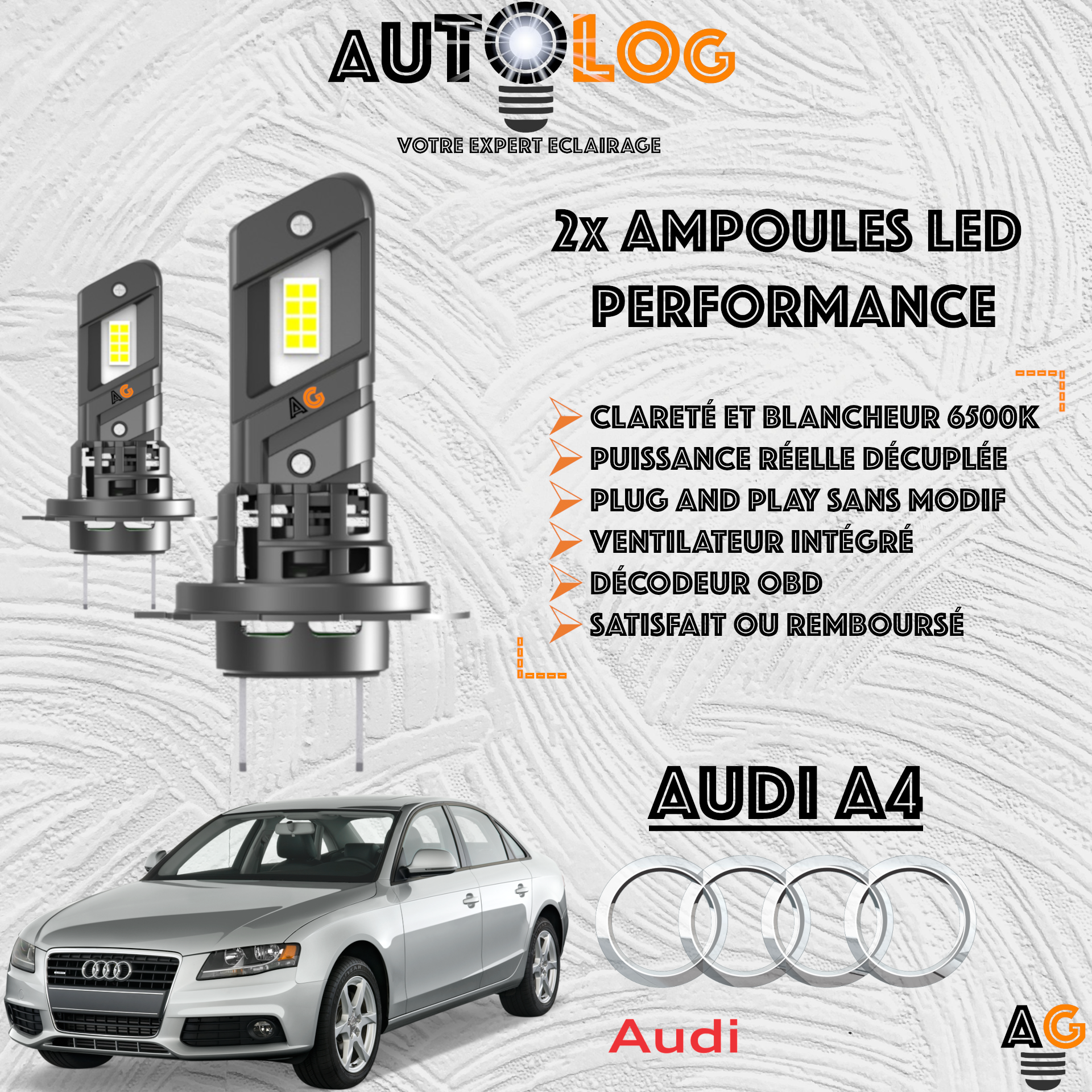 KIT AMPOULE LED AUDI A4 B7