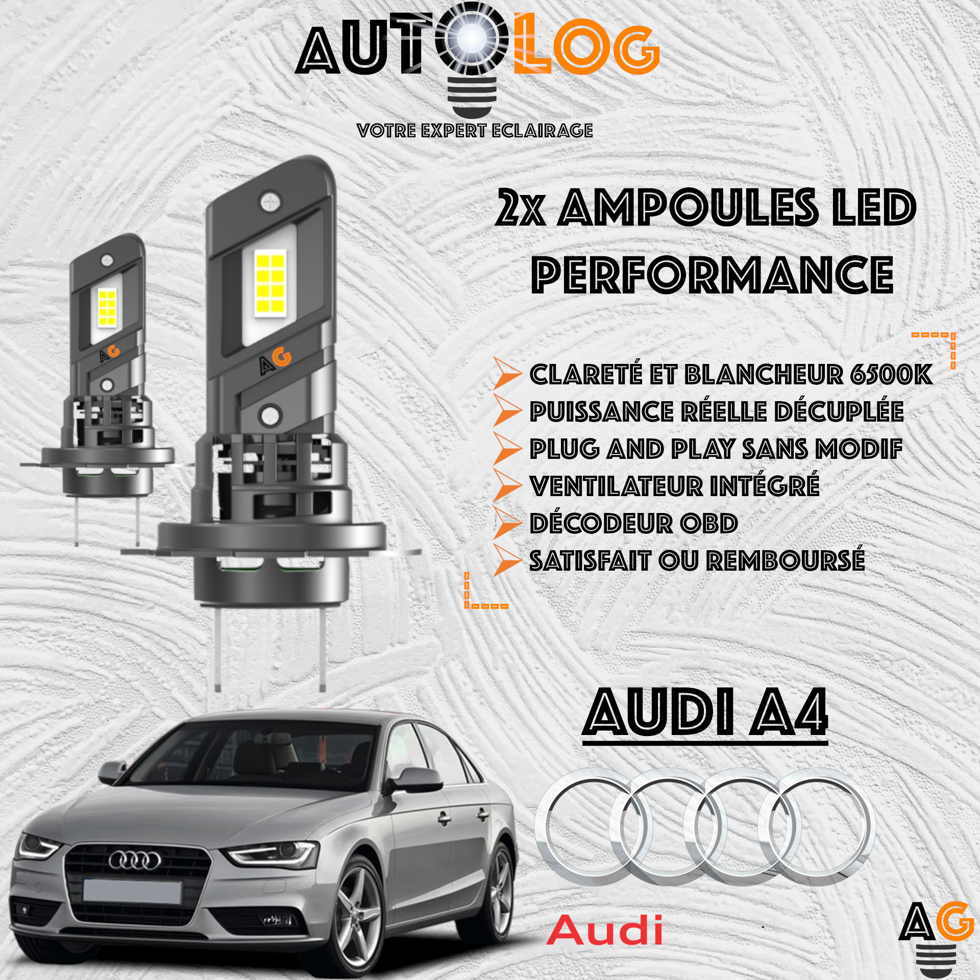 KIT AMPOULE LED AUDI A4 B8