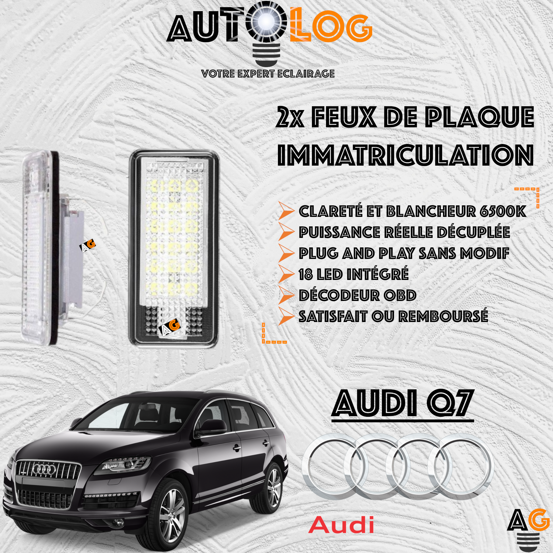 2x Feux de plaque d'immatriculation LED Audi Q7