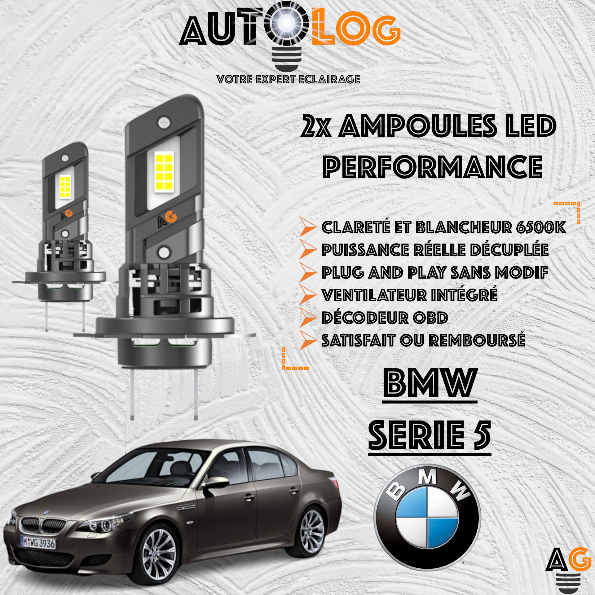 KIT AMPOULE LED BMW SERIE 5 E60
