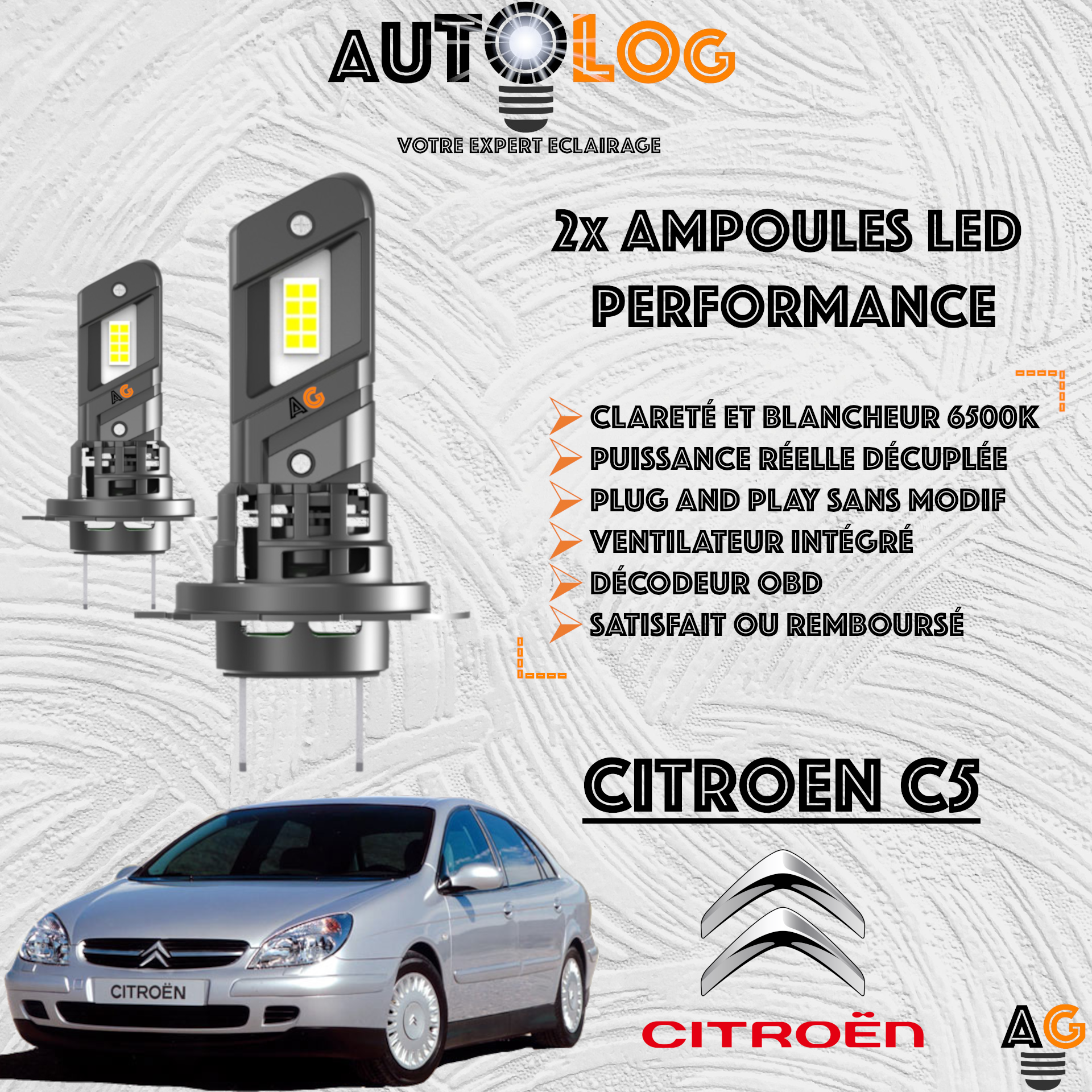 KIT AMPOULE LED CITROEN C5