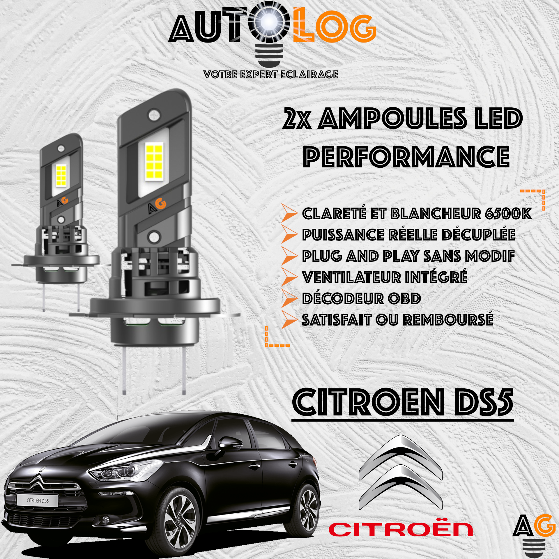 KIT AMPOULE LED CITROEN DS5