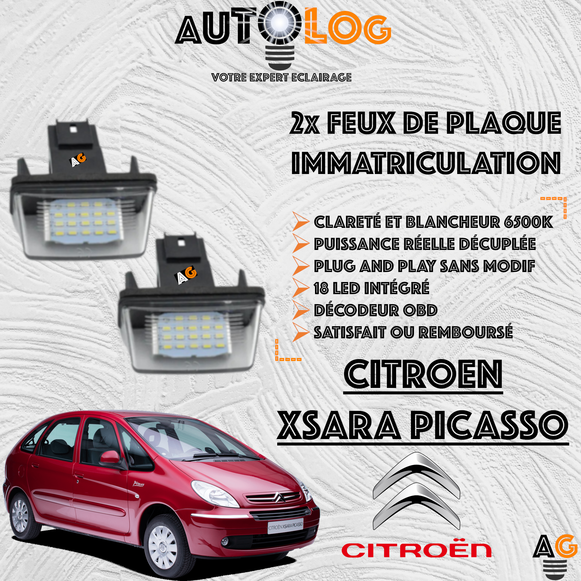 Feux Plaque d'immatriculation LED CITROËN XSARA PICASSO