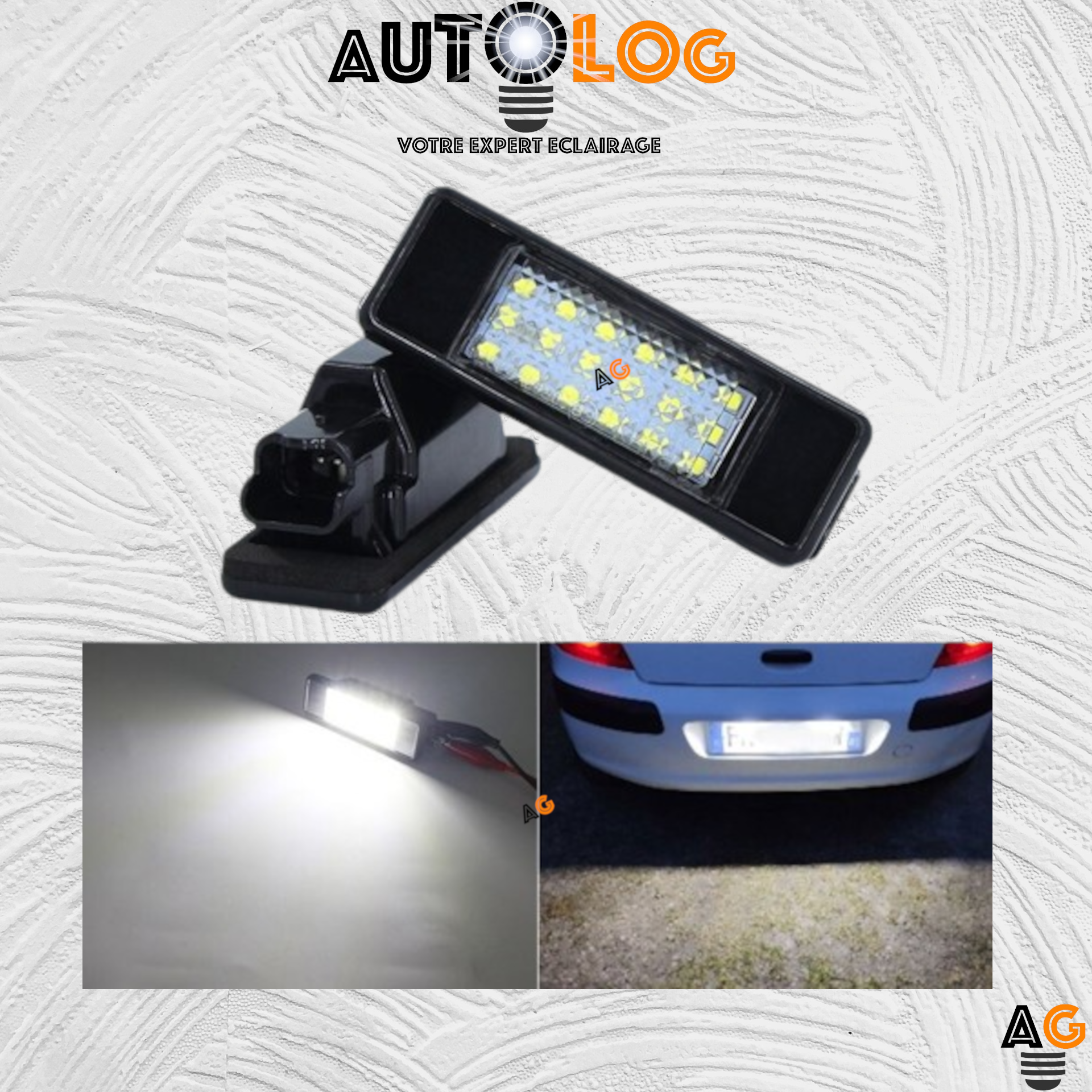 2x Feux de plaque d'immatriculation LED Peugeot 307