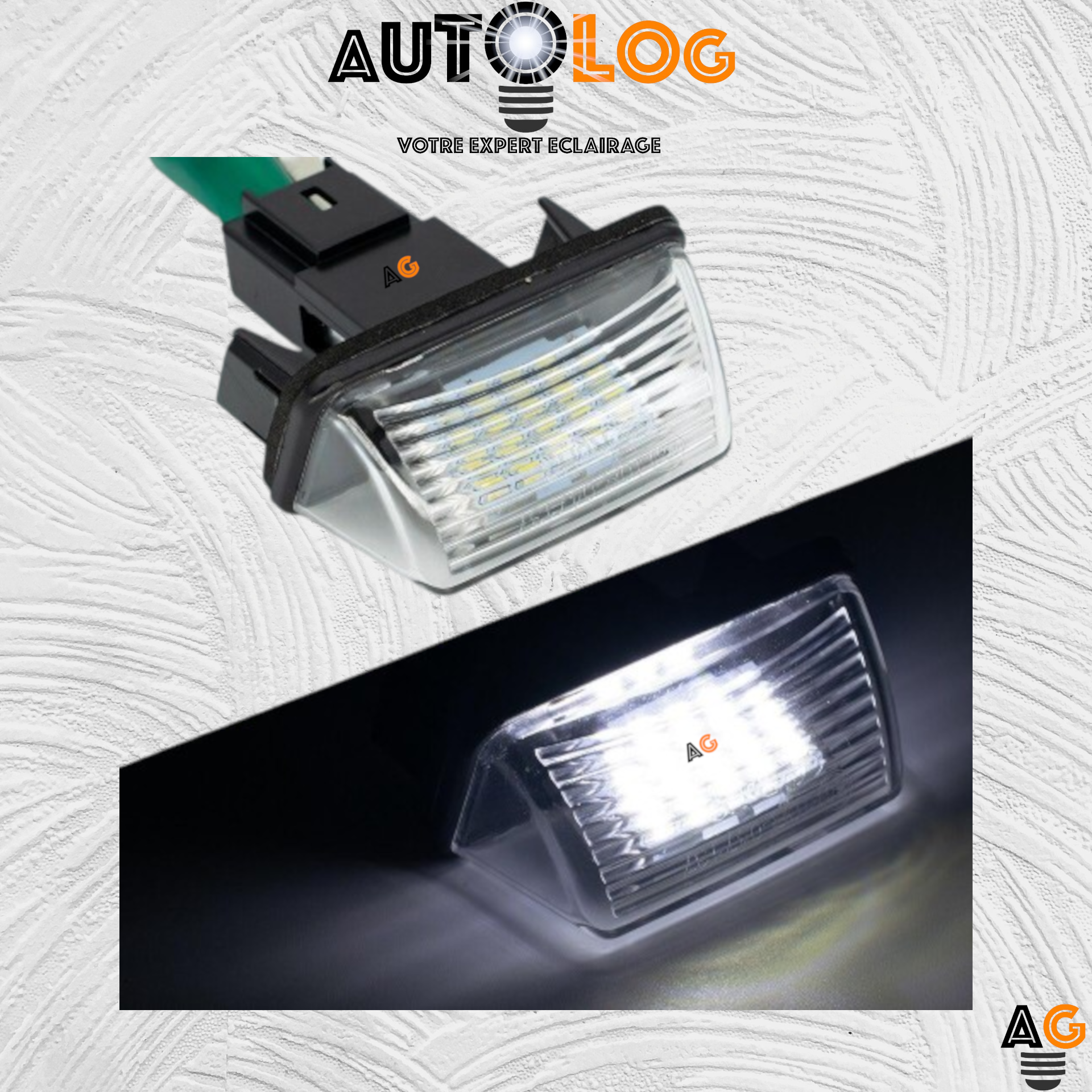 2x Feux de plaque d'immatriculation LED Peugeot Partner I