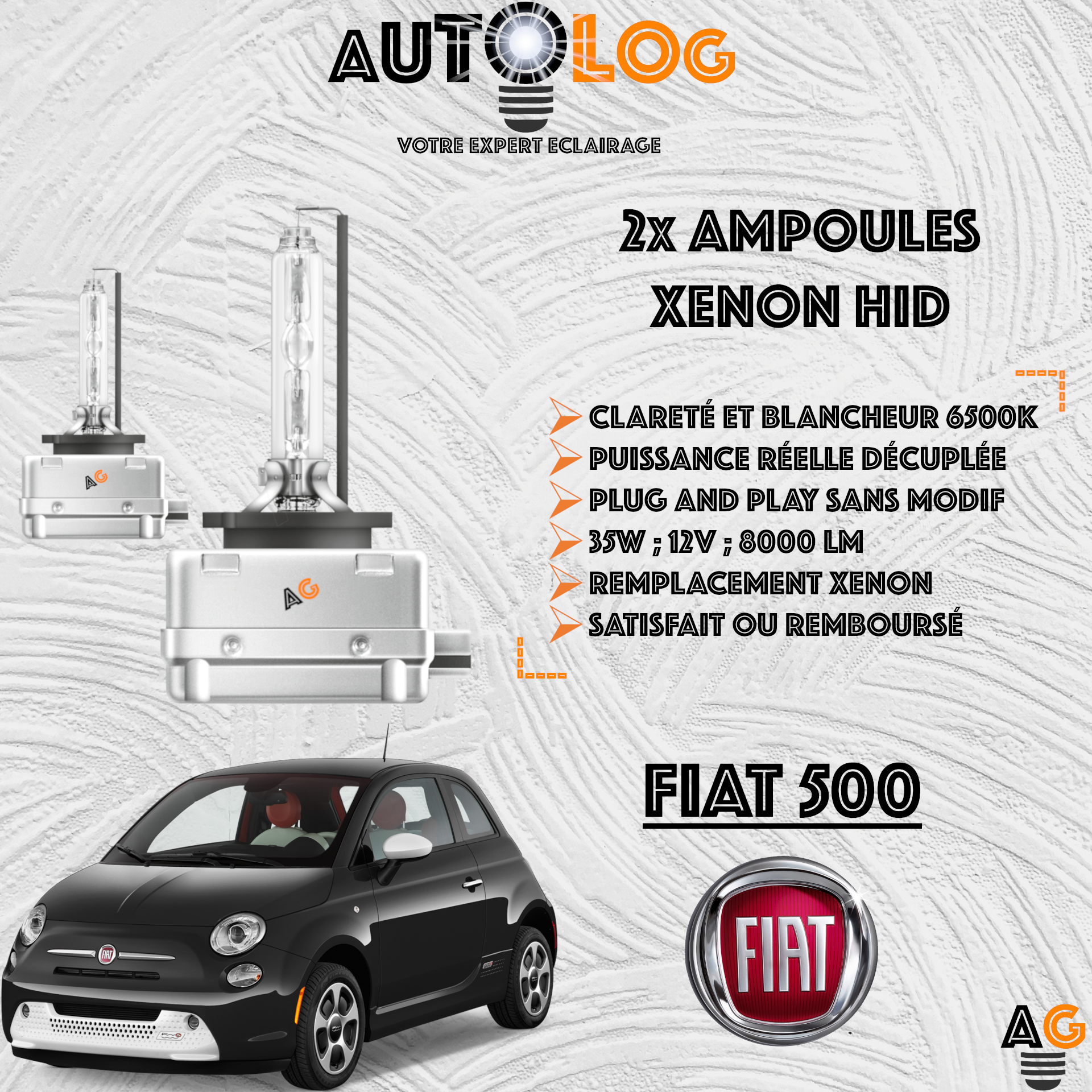 KIT AMPOULE HID XÉNON FIAT 500
